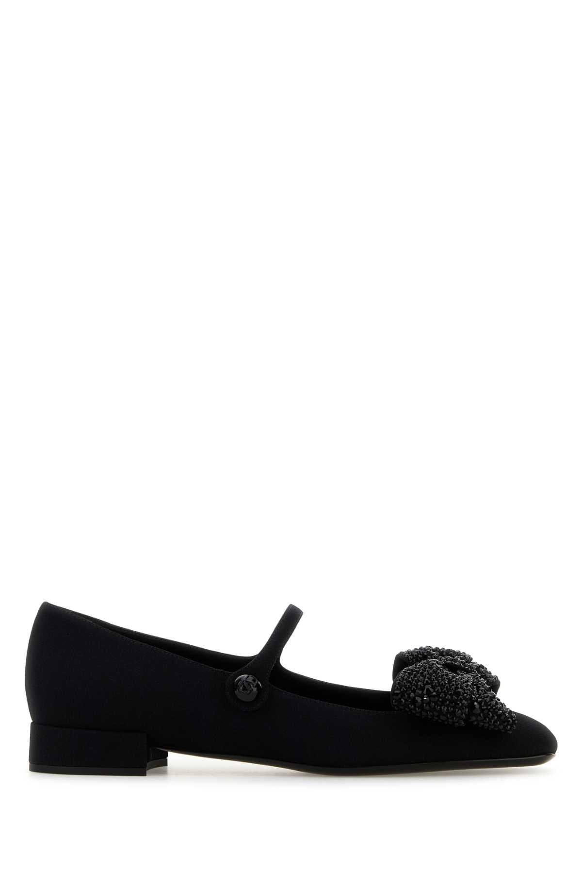 Valentino Garavani Women Black Fabric Ballerinas VALENTINO GARAVANI