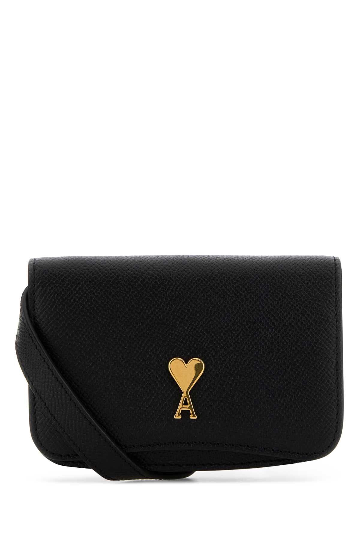 Ami Women Black Leather Paris Paris Crossbody Bag AMI PARIS