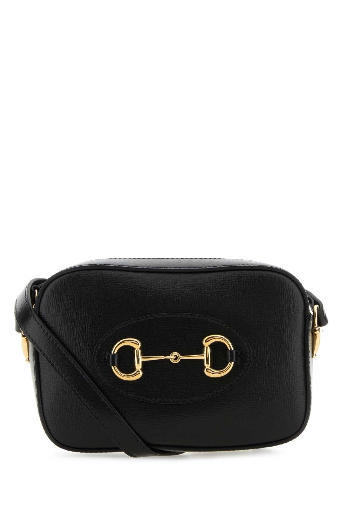 Gucci Women Black Leather Gucci Horsebit 1955 Crossbody Bag GUCCI