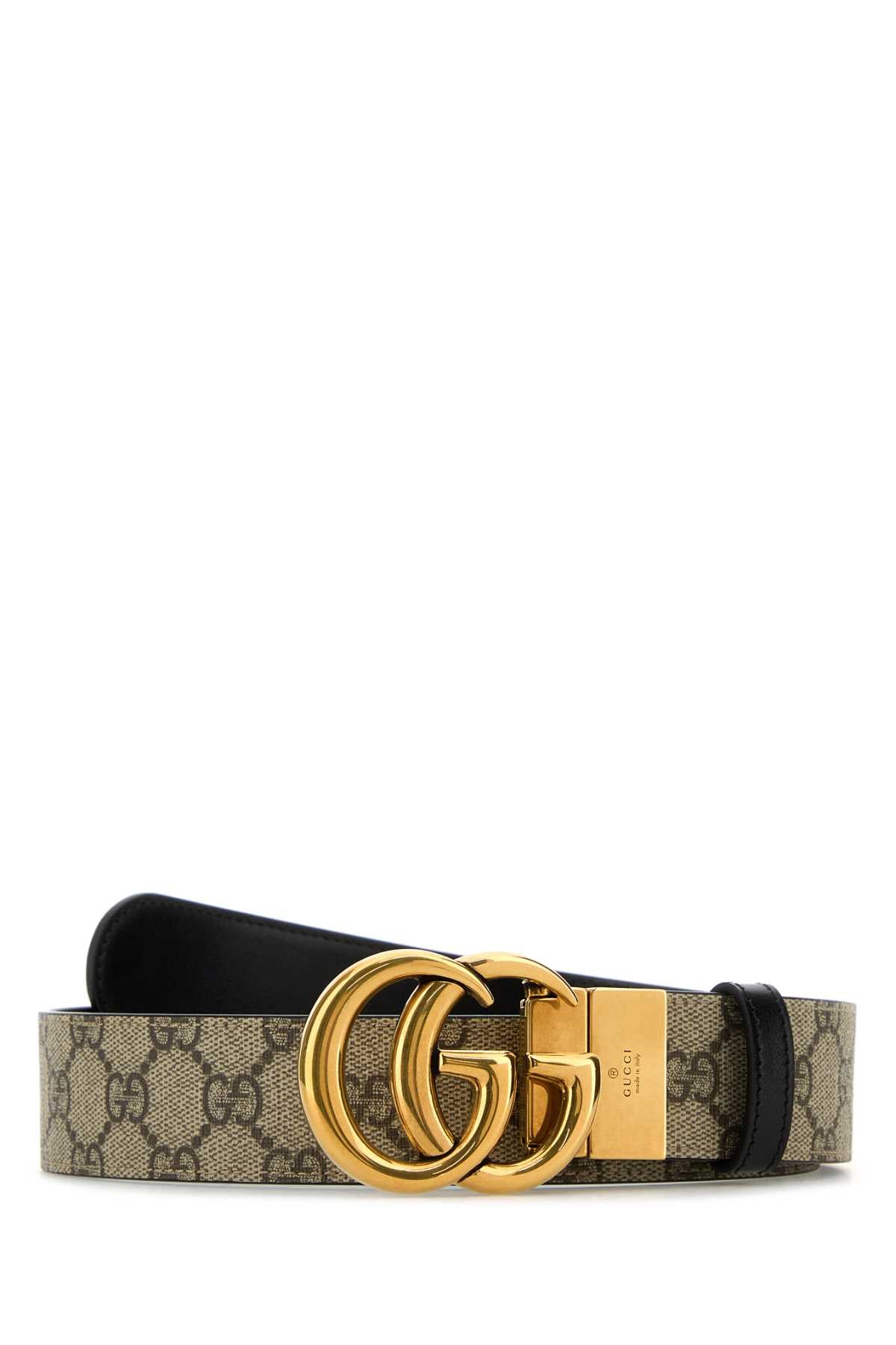 Gucci Women Gg Supreme Fabric Gg Marmont Reversible Belt GUCCI