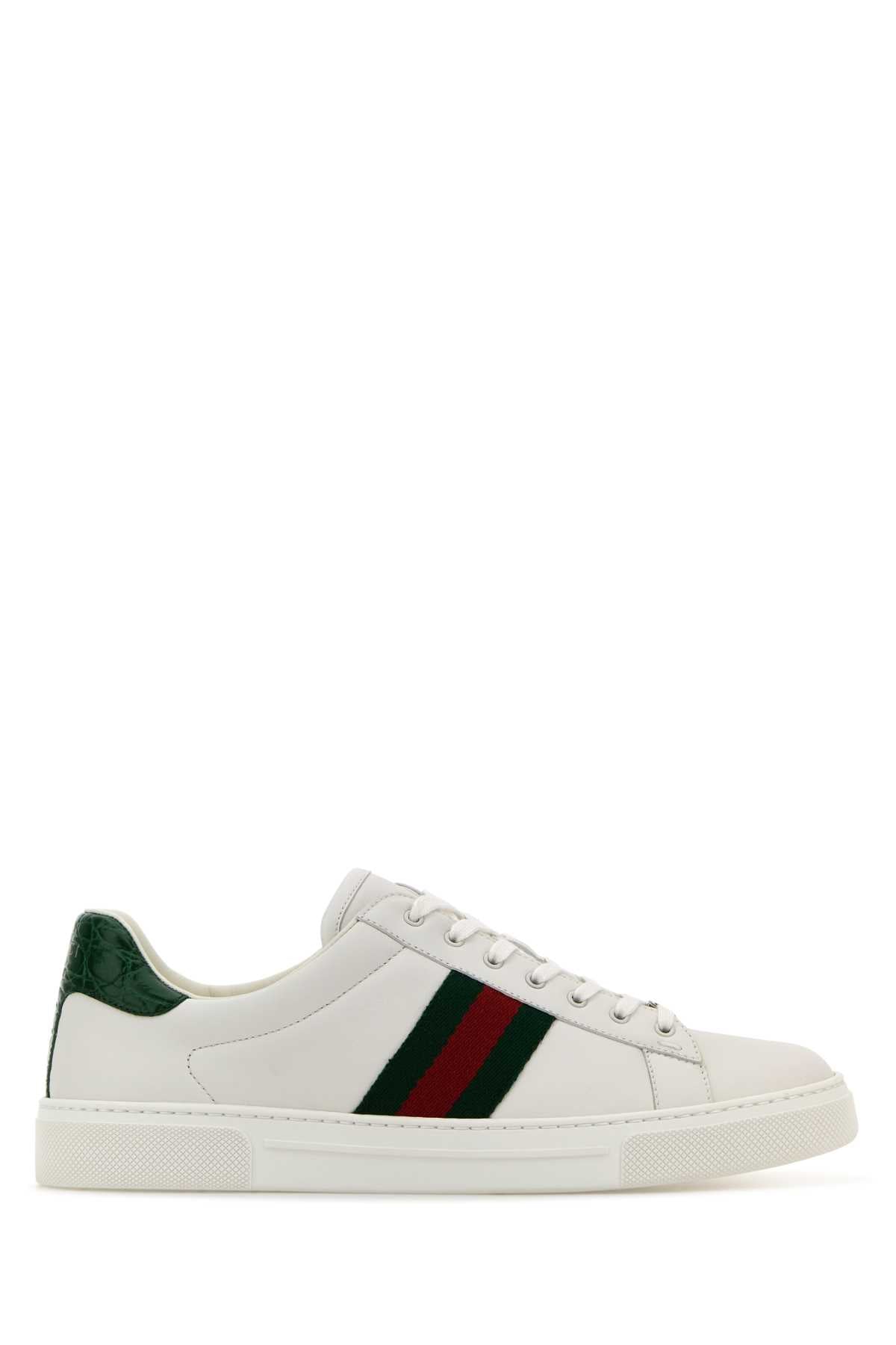 Gucci Women White Leather Ace Sneakers GUCCI