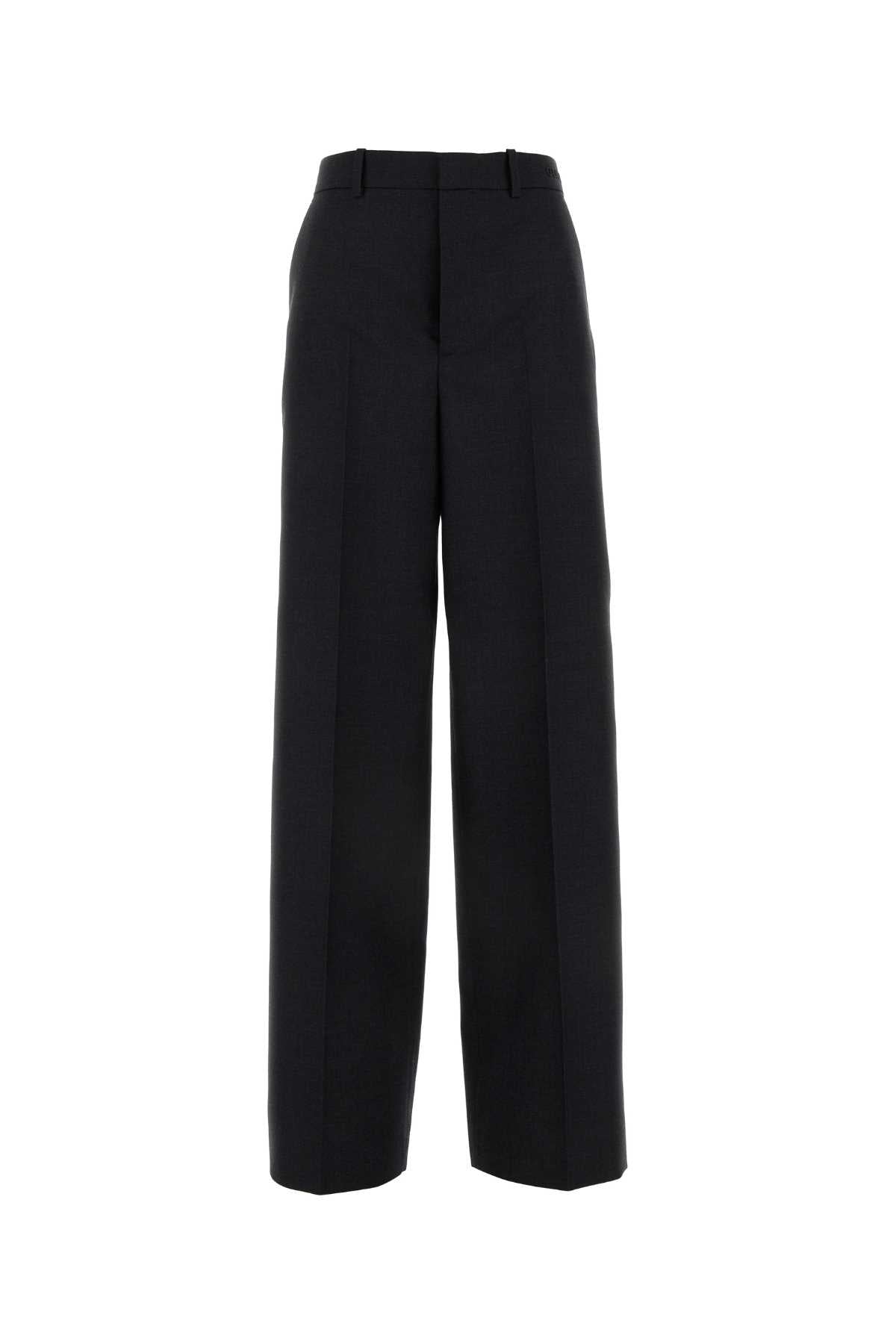 Gucci Women Slate Wool Wide-Leg Pant GUCCI