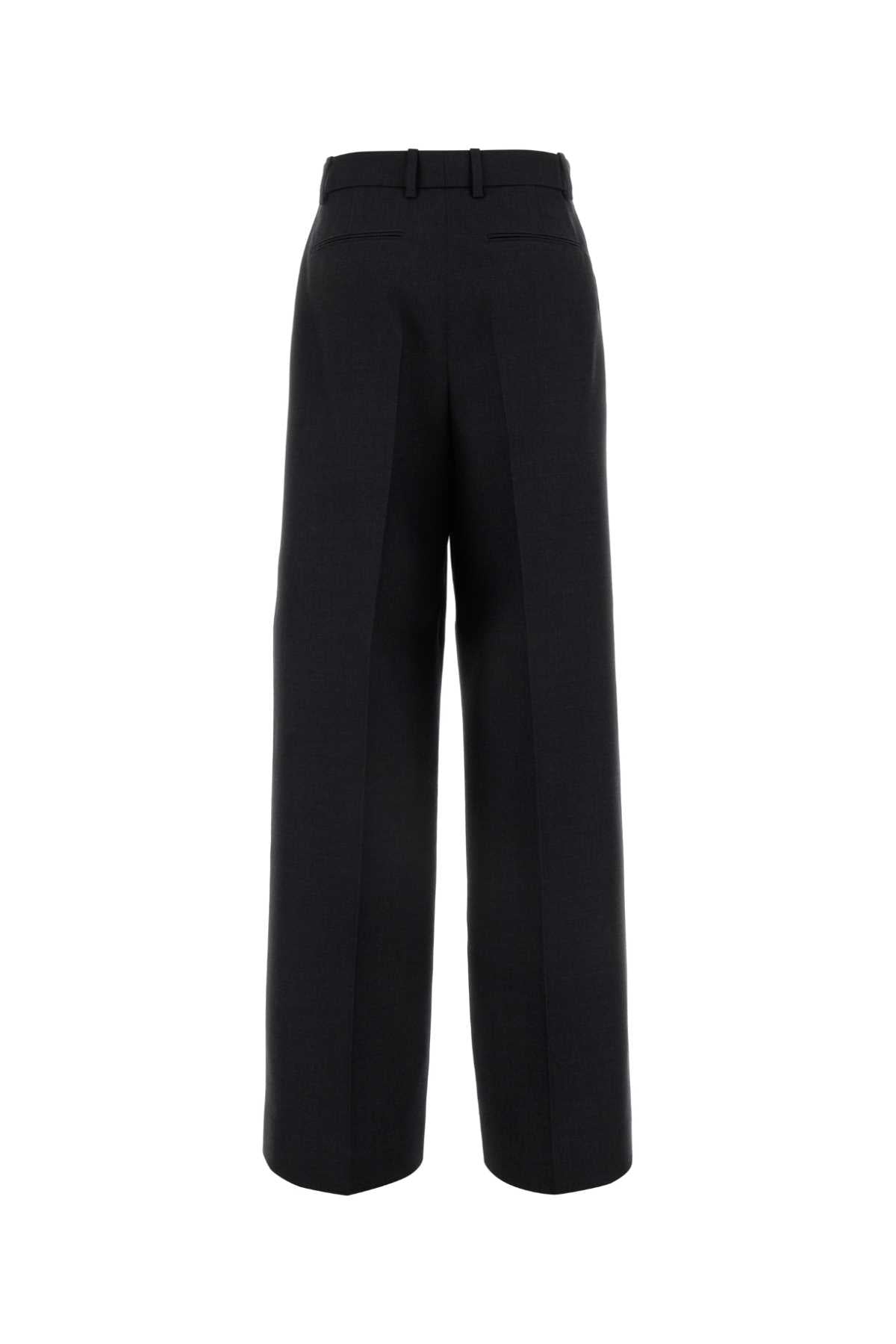 Gucci Women Slate Wool Wide-Leg Pant GUCCI