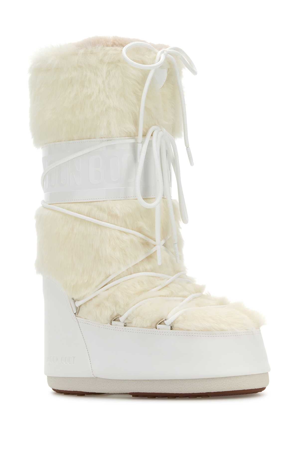 Moon Boot Unisex White Eco Fur And Synthetic Leather Icon Boots MOON BOOT