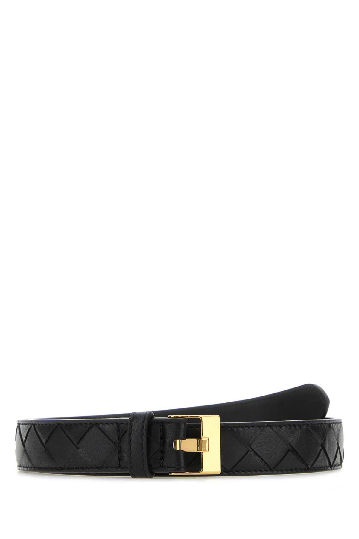 Bottega Veneta Women Black Leather Watch Belt BOTTEGA VENETA