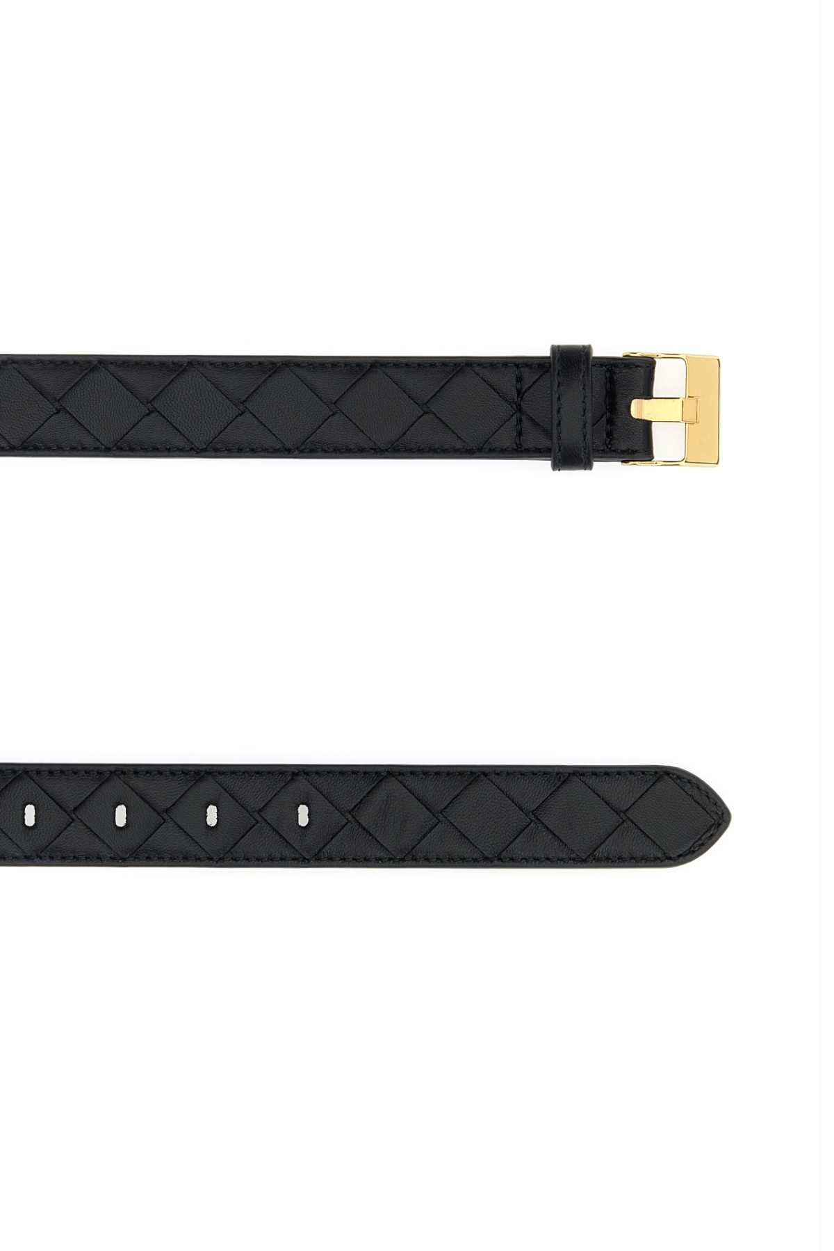 Bottega Veneta Women Black Leather Watch Belt BOTTEGA VENETA