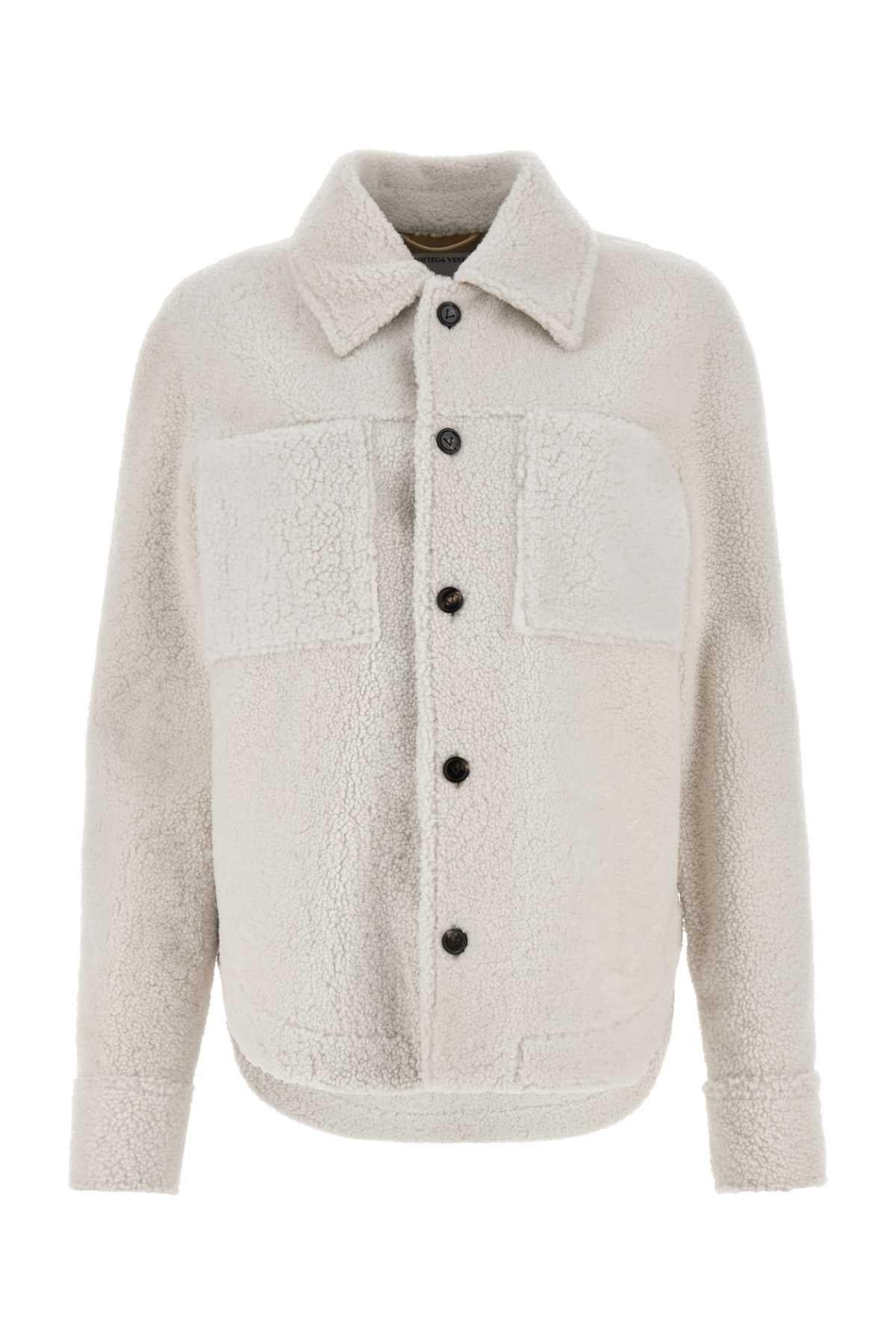 Bottega Veneta Women Chalk Shearling Oversize Shirt BOTTEGA VENETA