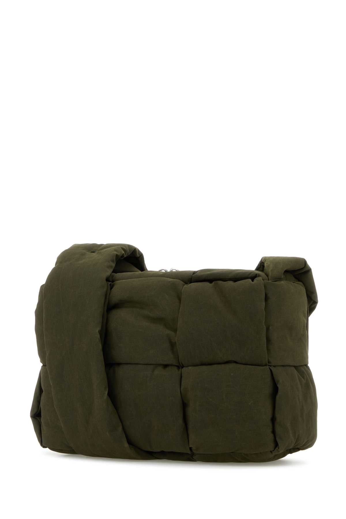Bottega Veneta Men Olive Green Canvas Medium Arco Crossbody Bag BOTTEGA VENETA