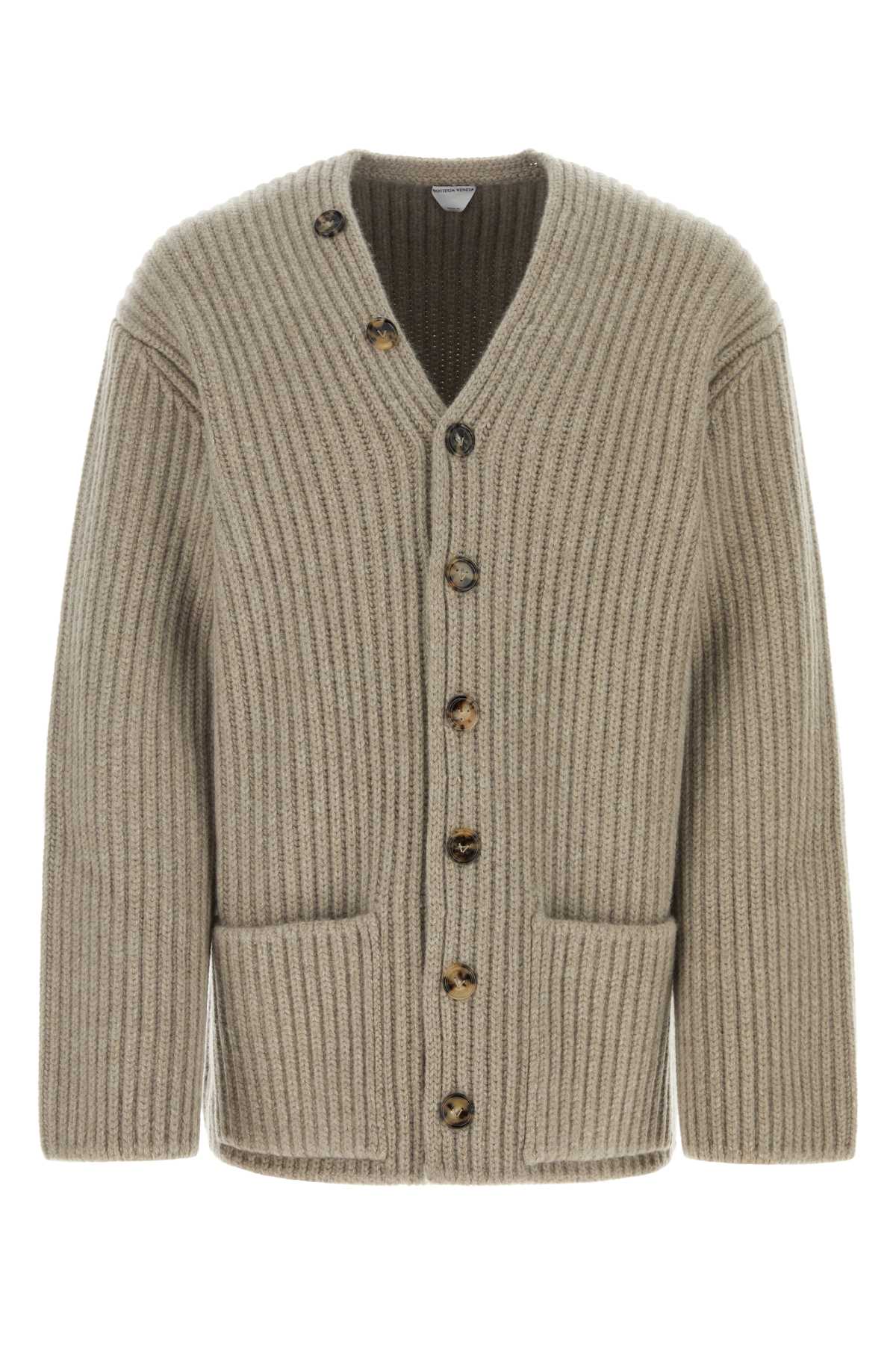 Bottega Veneta Men Cappuccino Wool Blend Cardigan BOTTEGA VENETA