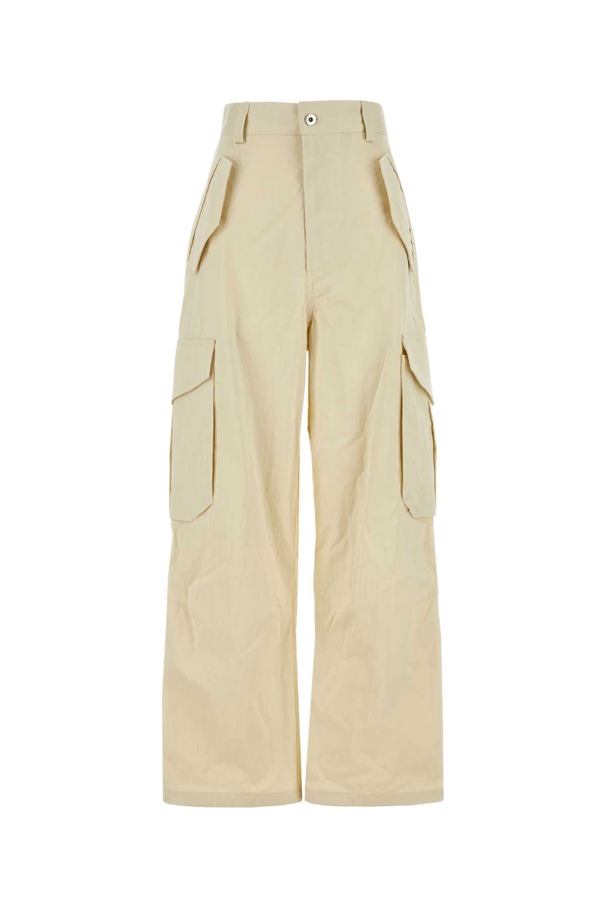 Bottega Veneta Women Sand Cotton Blend Cargo Pant BOTTEGA VENETA