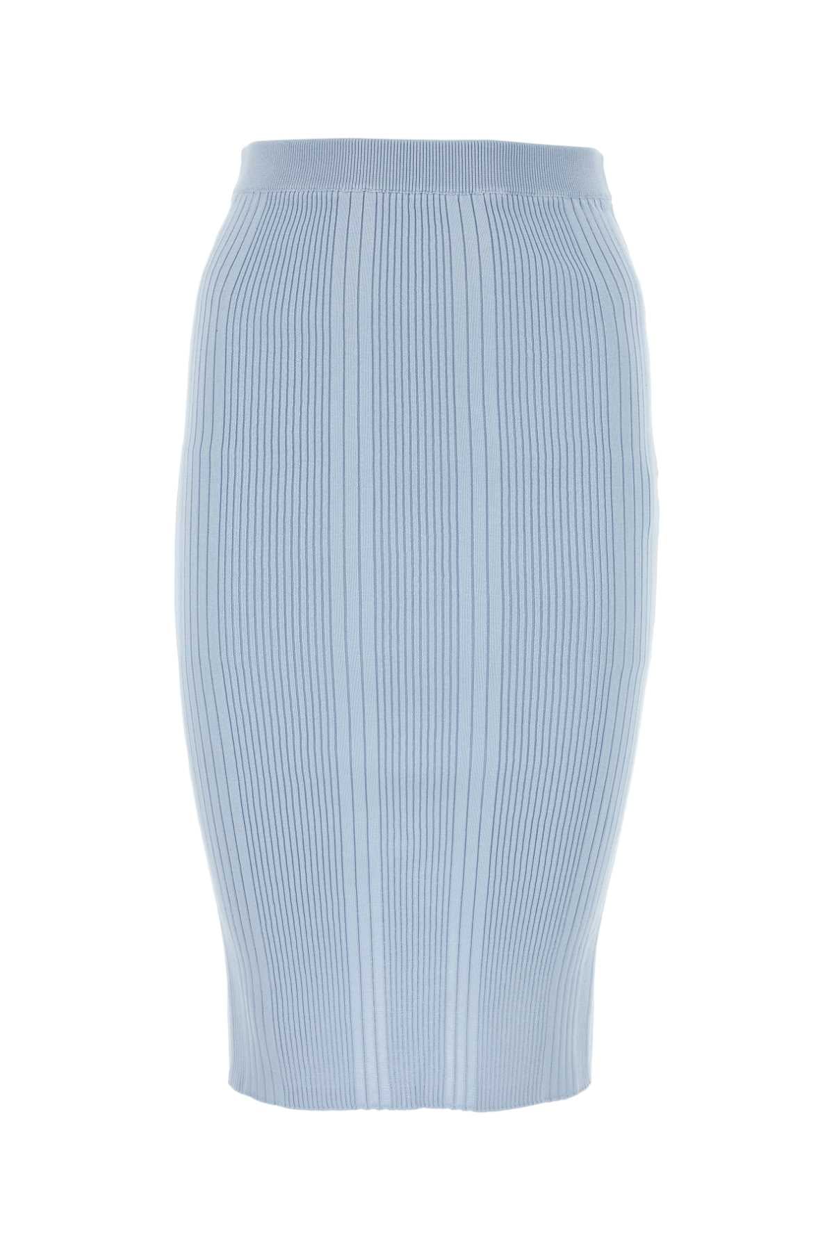 Bottega Veneta Women Pastel Light-Blue Cotton Skirt BOTTEGA VENETA