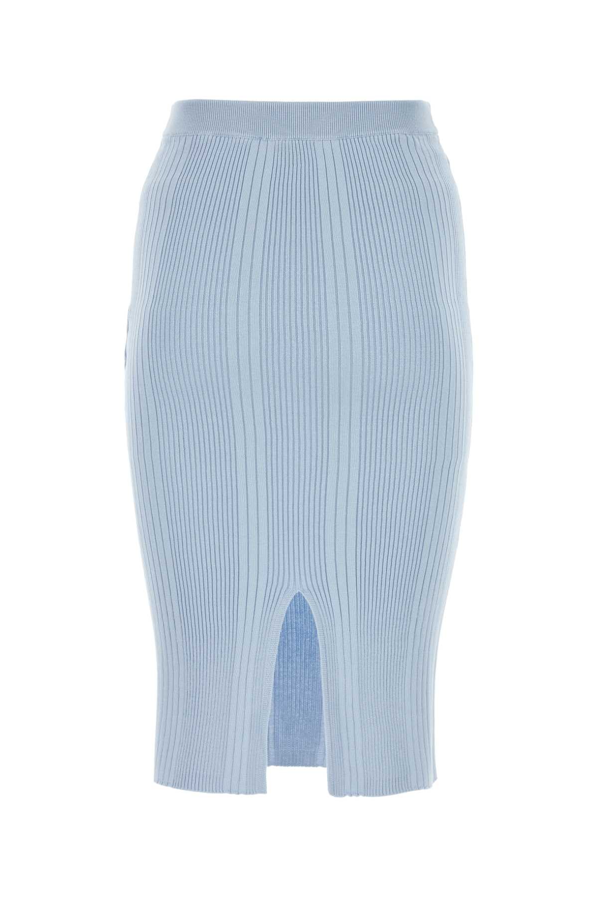Bottega Veneta Women Pastel Light-Blue Cotton Skirt BOTTEGA VENETA