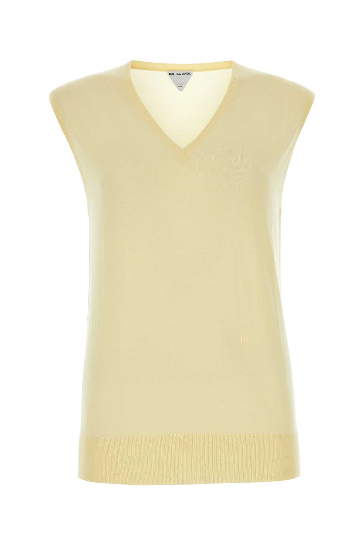 Bottega Veneta Women Pastel Yellow Cotton Blend Vest BOTTEGA VENETA