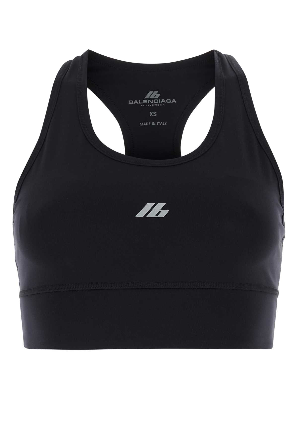 Balenciaga Women Black Stretch Nylon Crop-Top BALENCIAGA