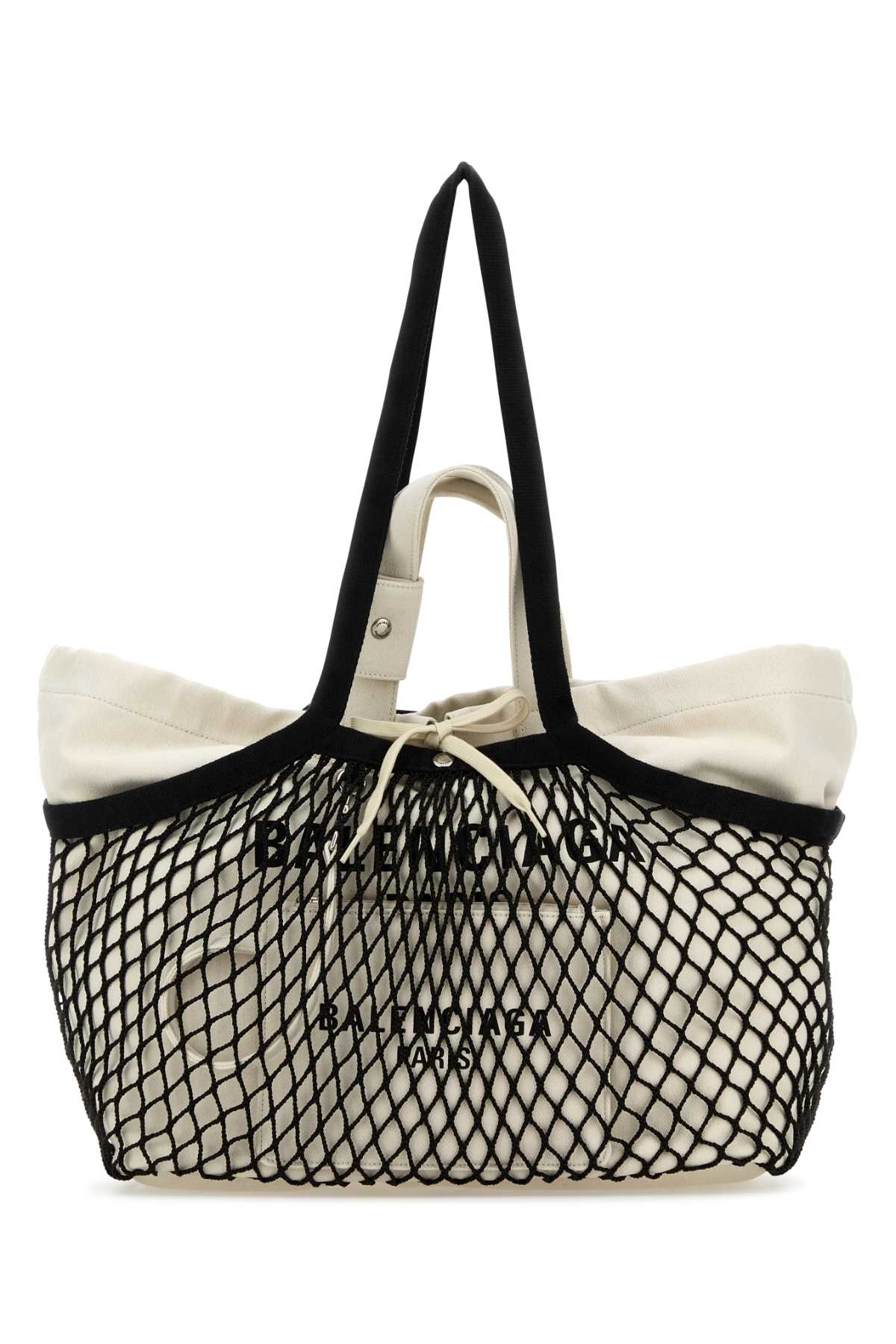 Balenciaga Women Two-Tone Canvas And Mesh Medium 24/7 Shopping Bag BALENCIAGA