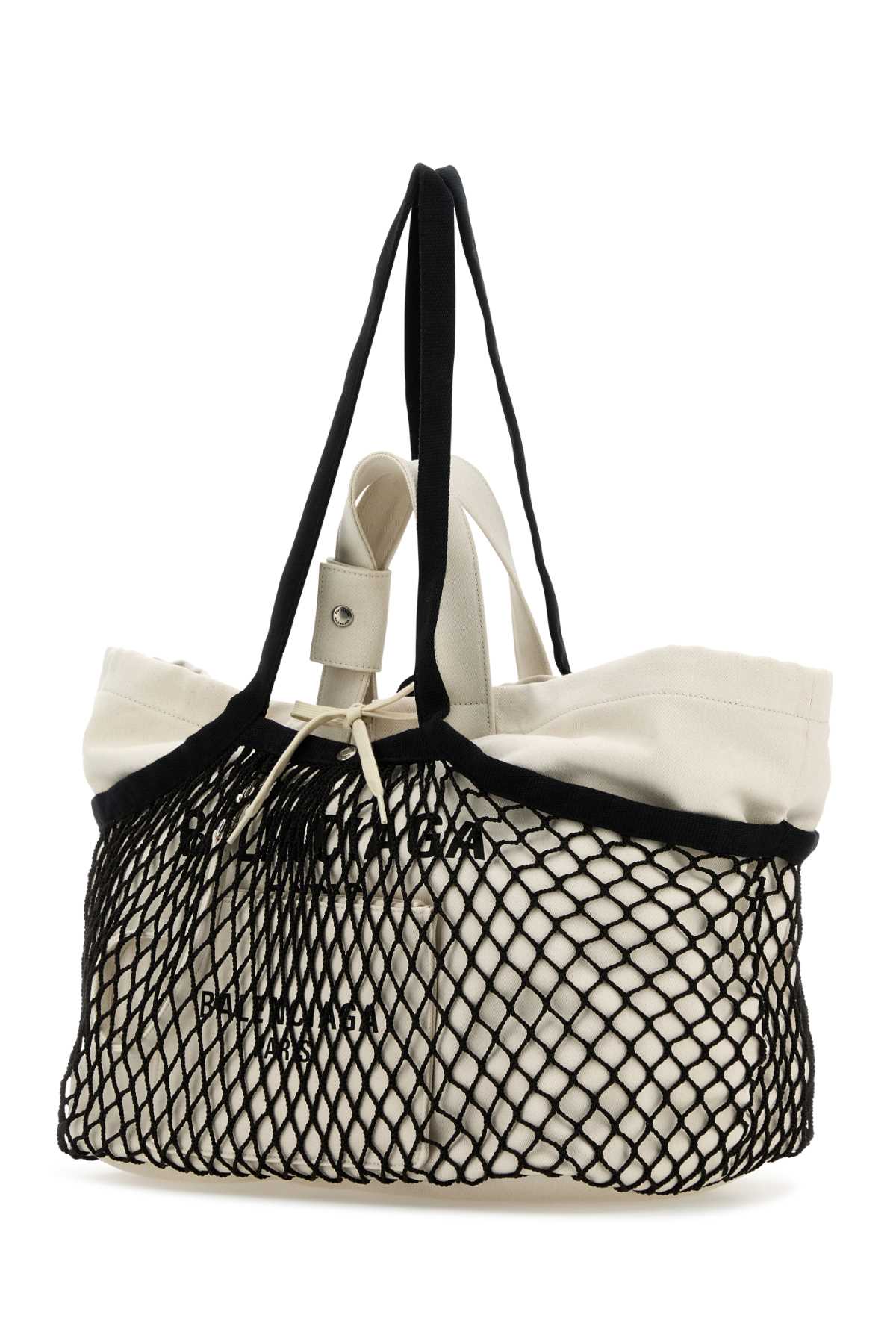 Balenciaga Women Two-Tone Canvas And Mesh Medium 24/7 Shopping Bag BALENCIAGA