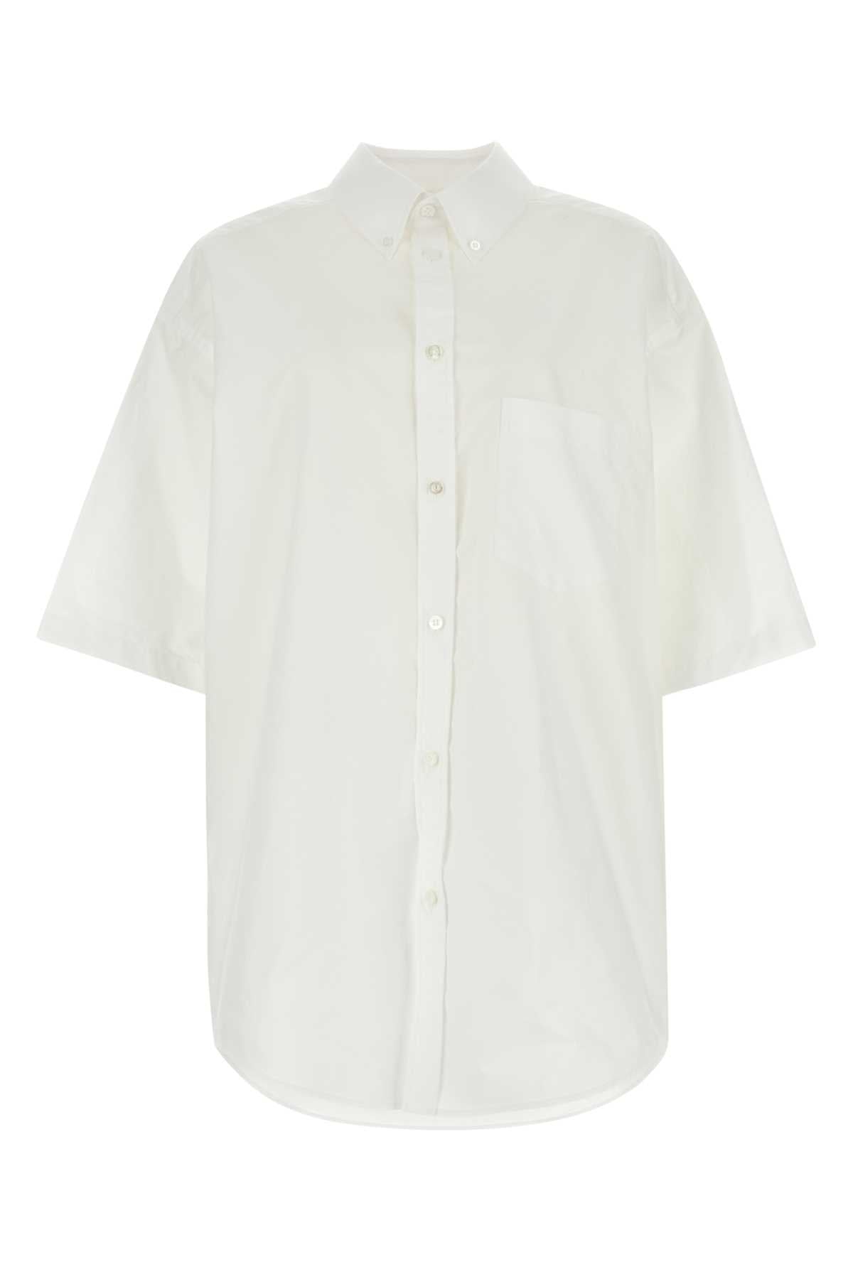 Balenciaga Women White Poplin Oversize Shirt BALENCIAGA