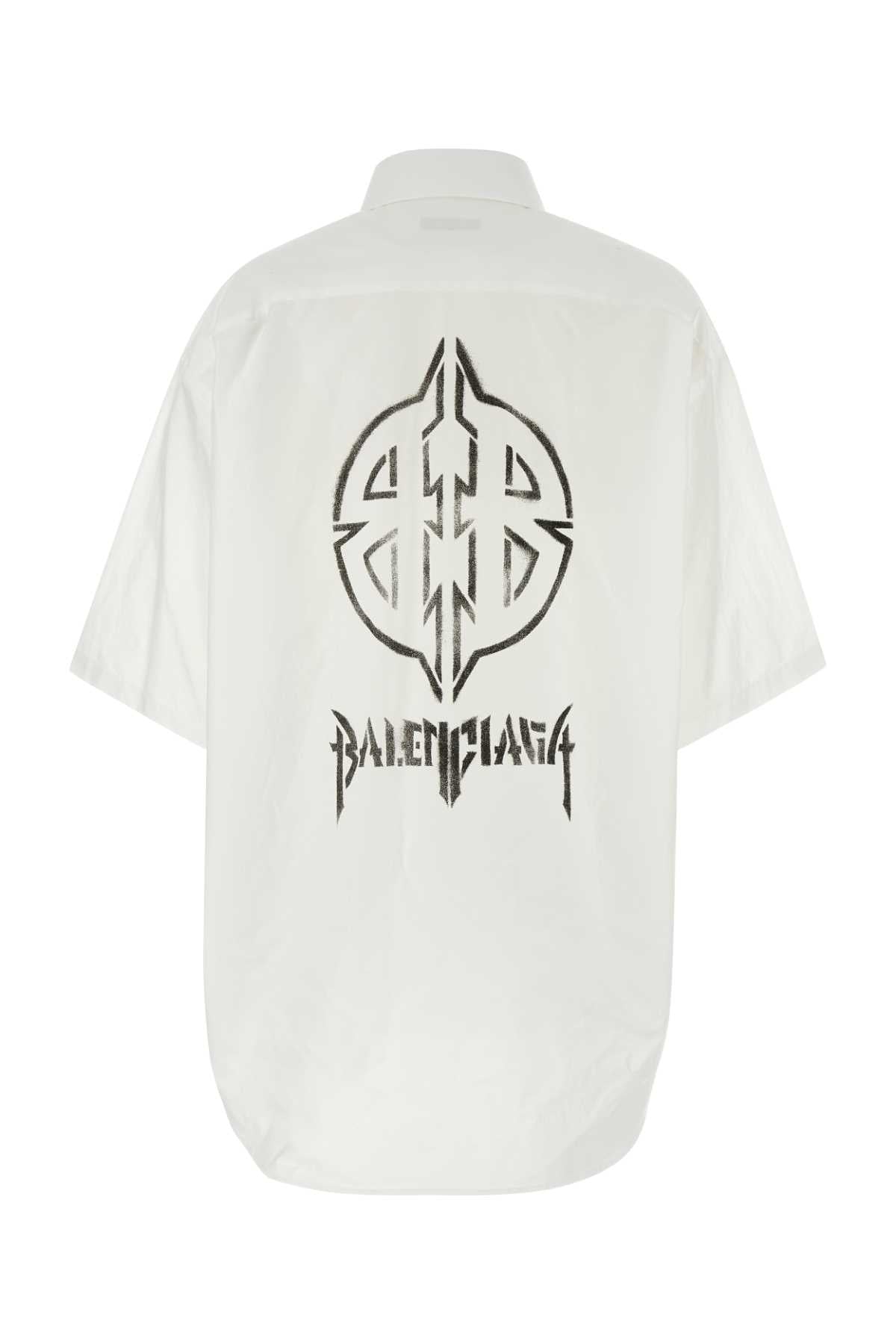 Balenciaga Women White Poplin Oversize Shirt BALENCIAGA