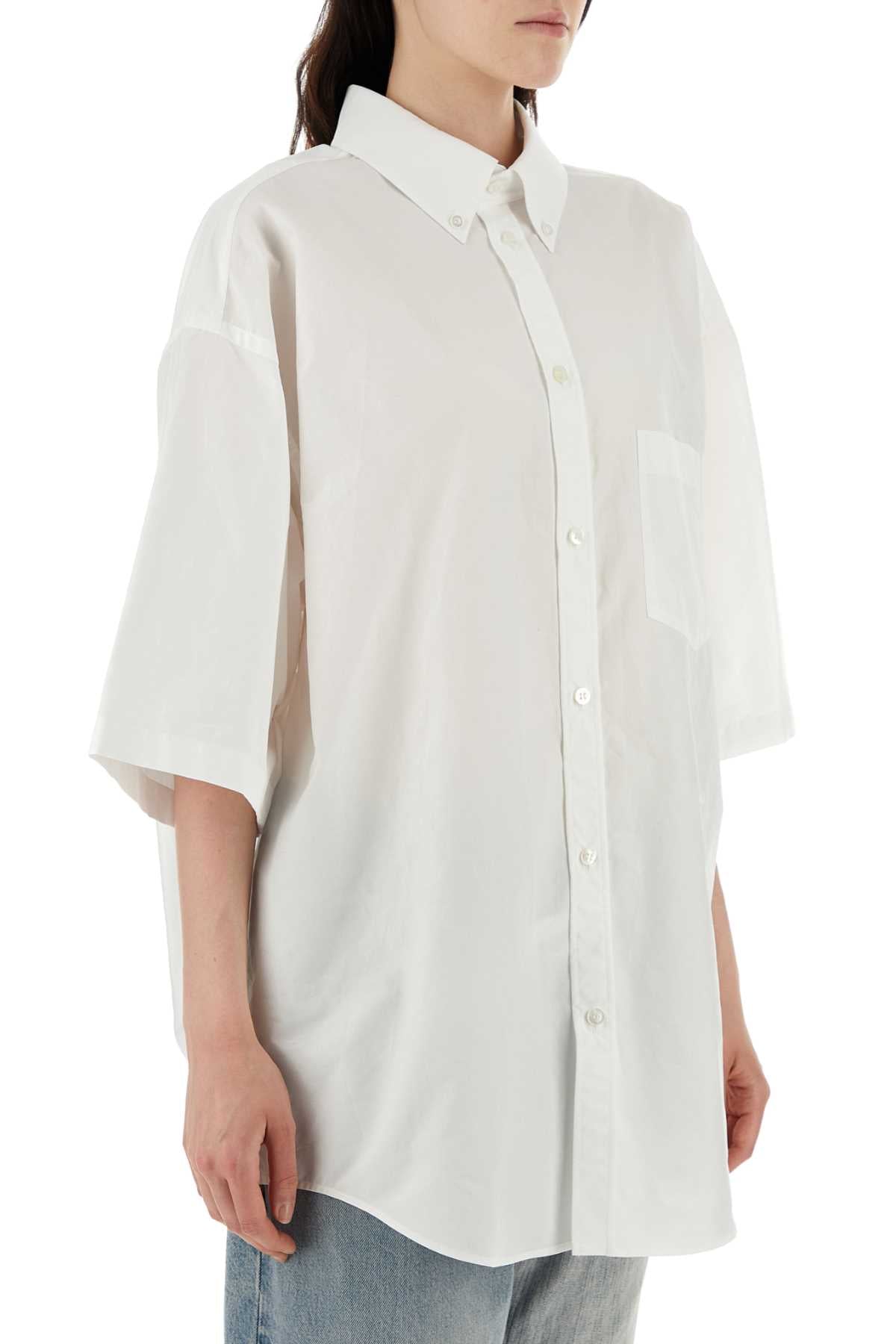 Balenciaga Women White Poplin Oversize Shirt BALENCIAGA