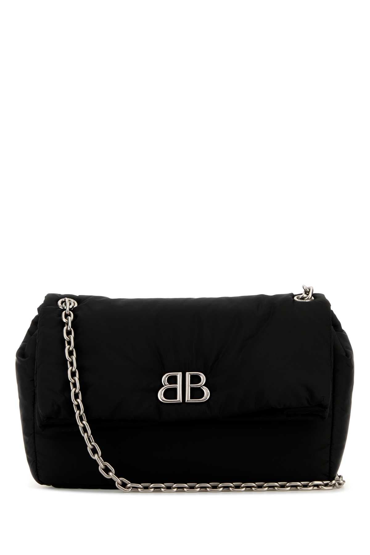 Balenciaga Women Black Nylon Medium Monaco Shoulder Bag BALENCIAGA