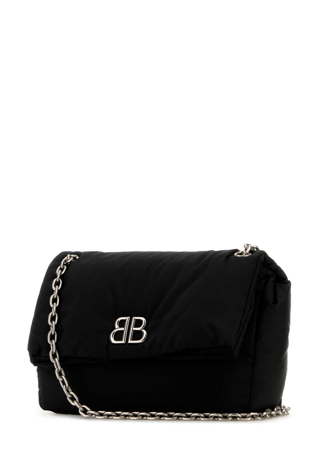 Balenciaga Women Black Nylon Medium Monaco Shoulder Bag BALENCIAGA
