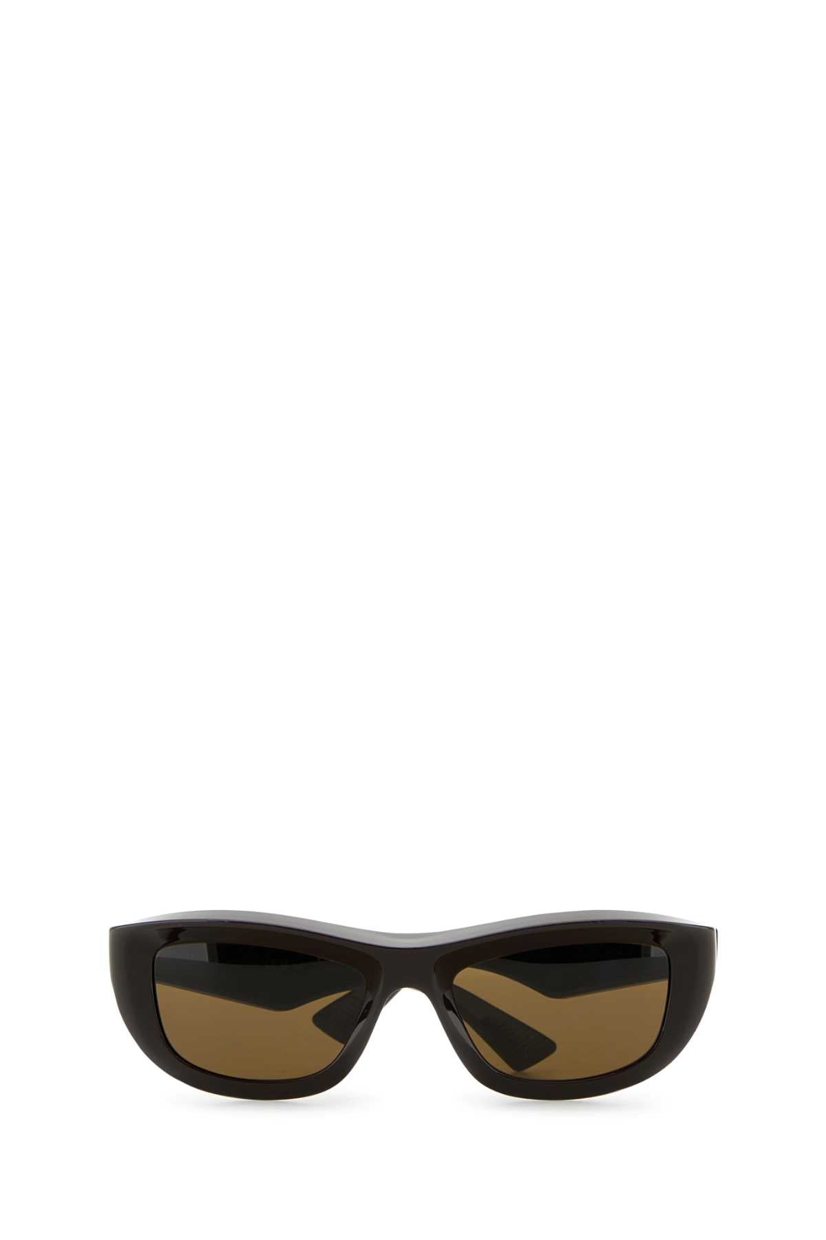 Bottega Veneta Unisex Dark Brown Acetate Sharp Sunglasses BOTTEGA VENETA