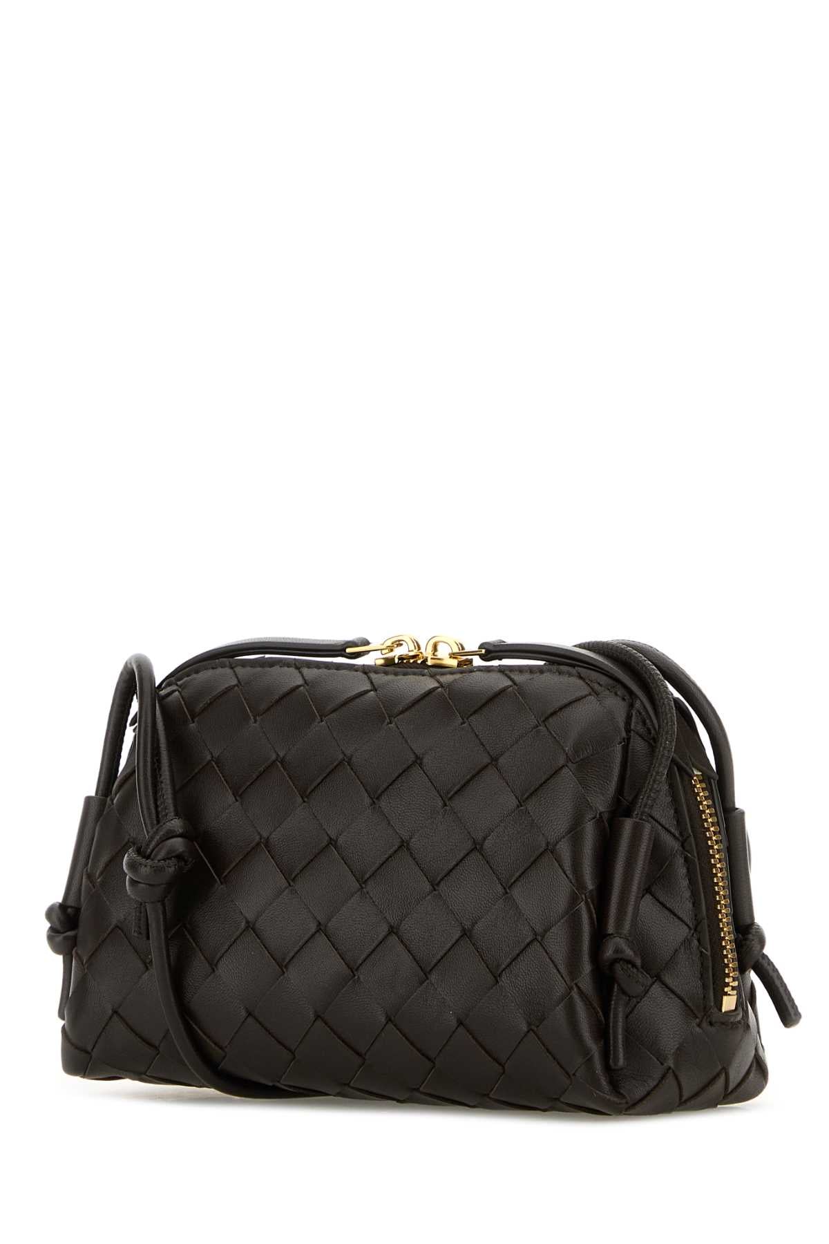 Bottega Veneta Women Dark Brown Leather Concert Crossbody Bag BOTTEGA VENETA