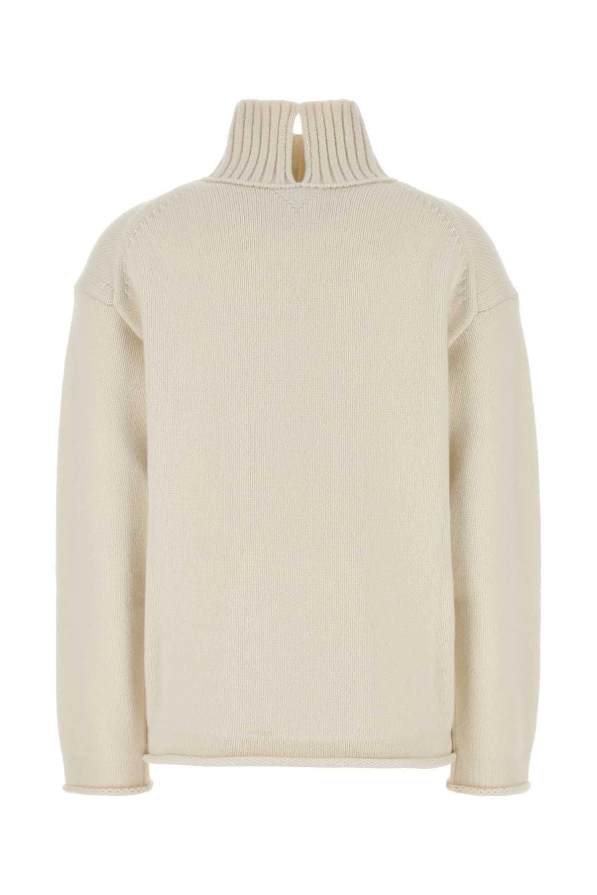 Bottega Veneta Women White Cashmere Sweater BOTTEGA VENETA