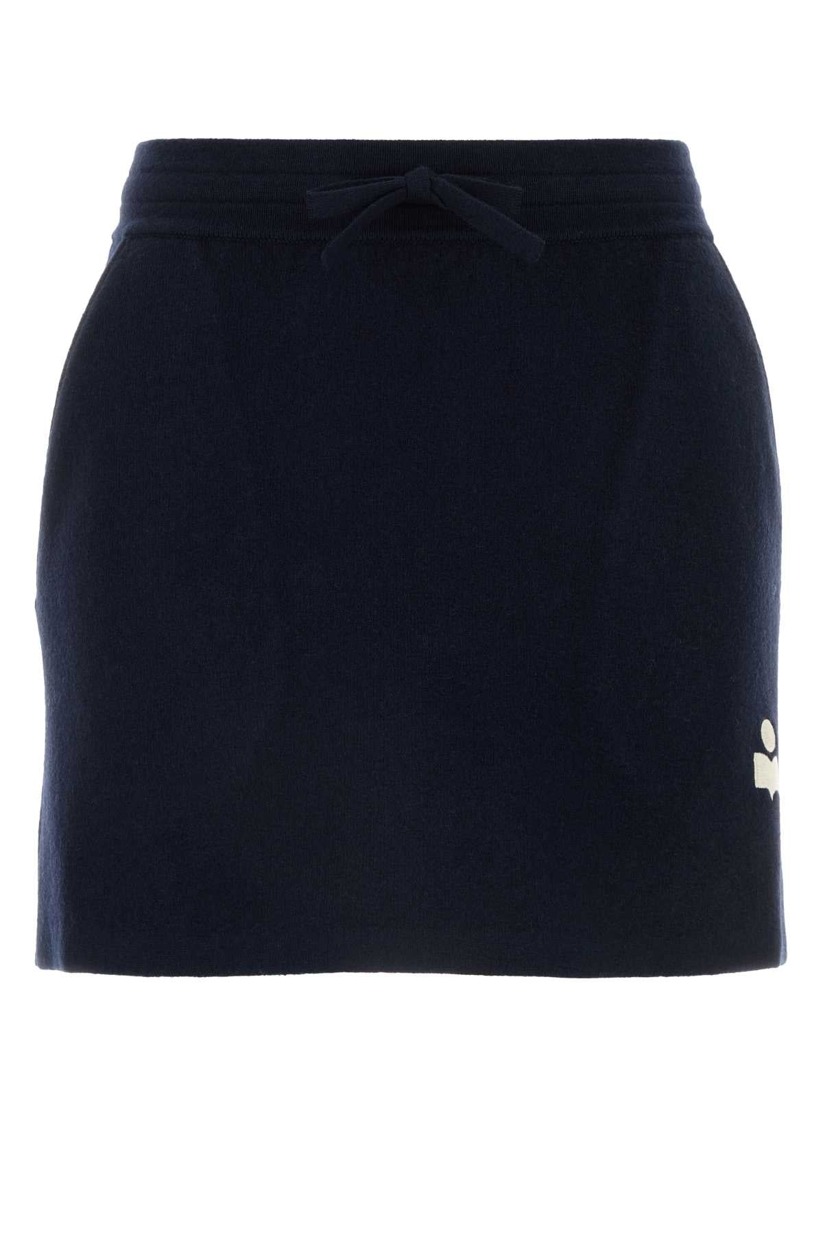 Isabel Marant Etoile Women Midnight Blue Stretch Cotton Blend Amaline Mini Skirt ISABEL MARANT ETOILE