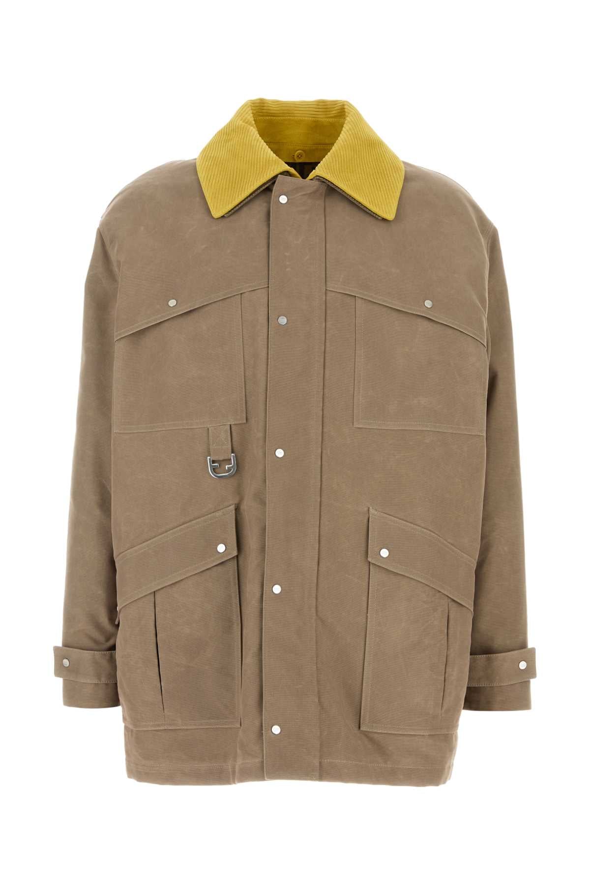 Fendi Men Cappuccino Canvas Coat FENDI