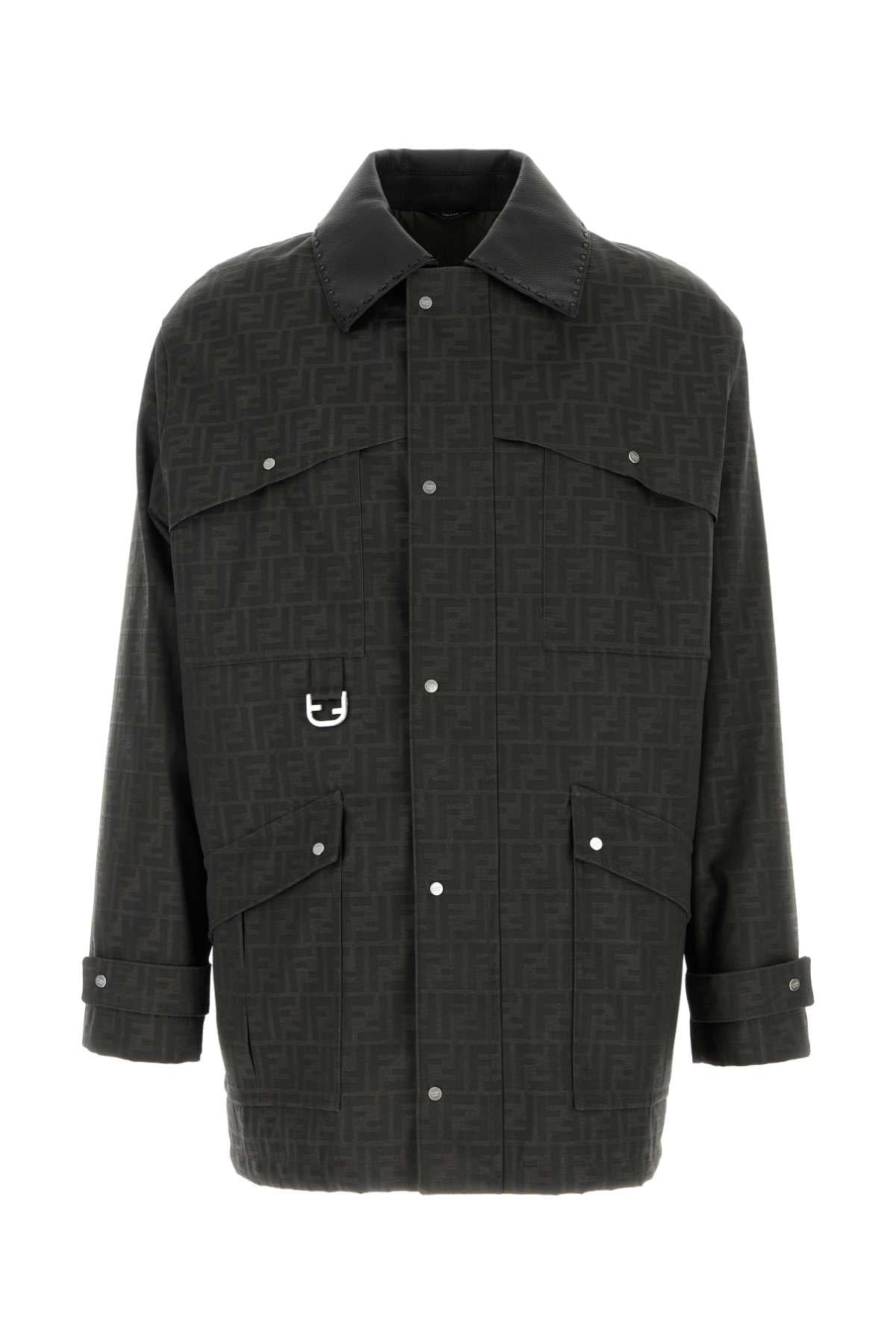 Fendi Men Embroidered Canvas Coat FENDI