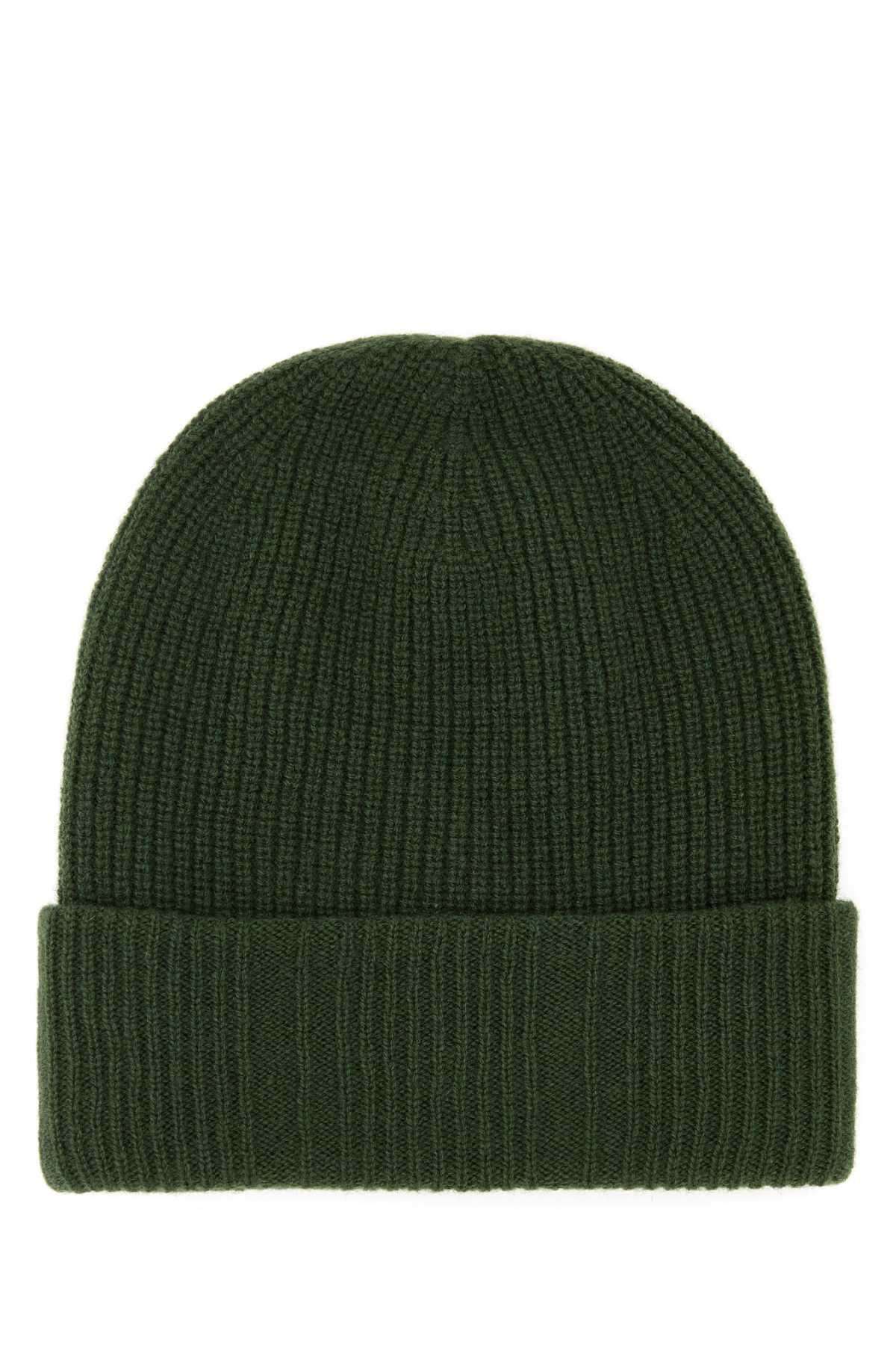 Fendi Men Green Wool Blend Beanie Hat FENDI