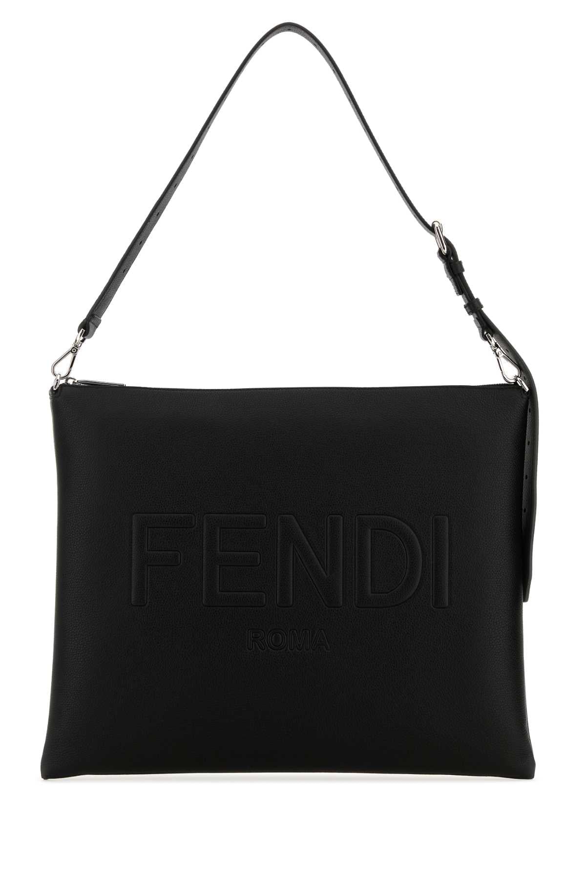 Fendi Men Black Leather Fendi After Fendi Roma Shoulder Bag FENDI