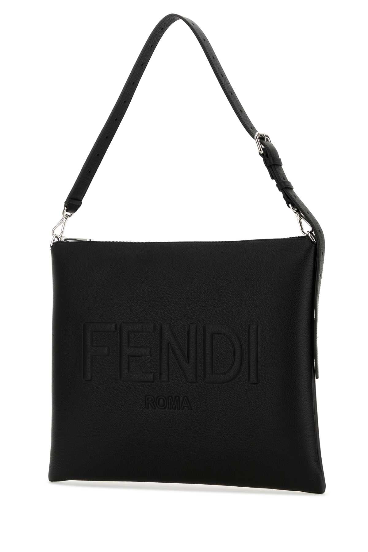 Fendi Men Black Leather Fendi After Fendi Roma Shoulder Bag FENDI