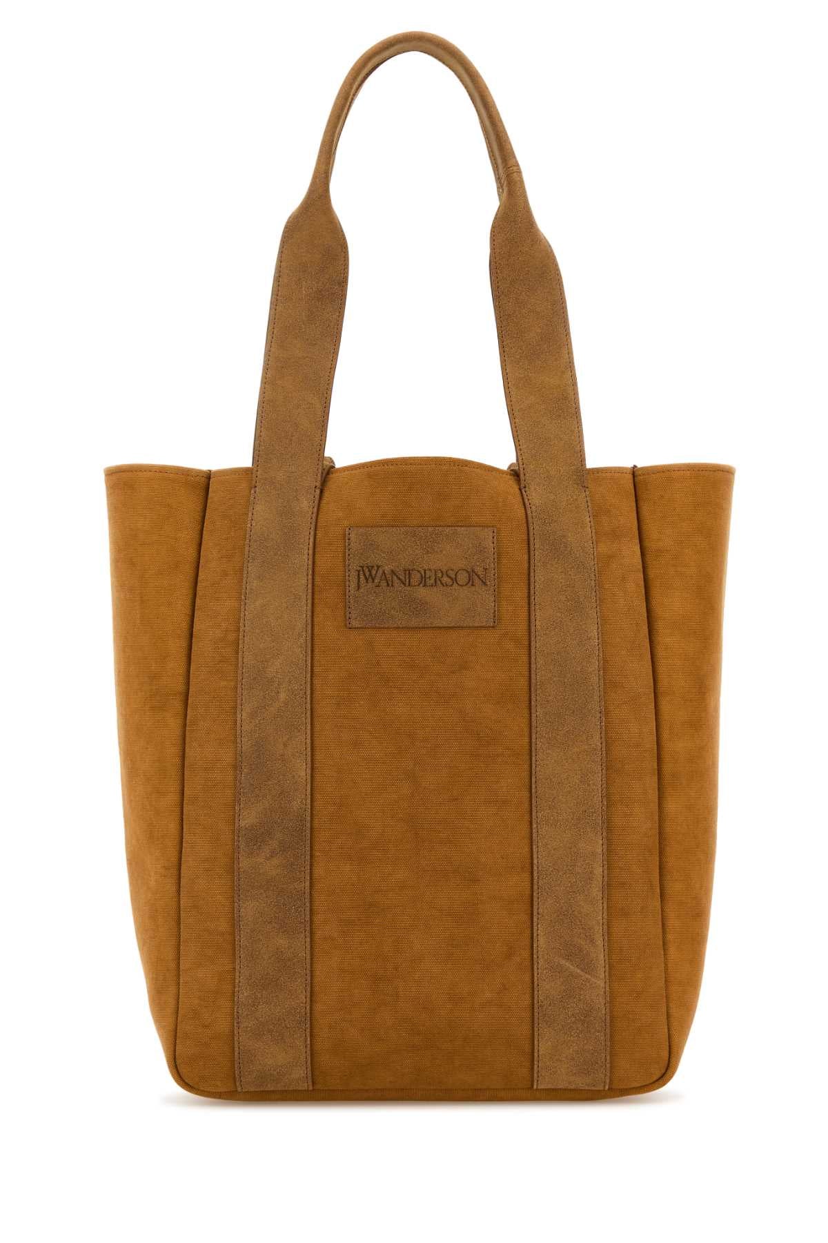 Jw Anderson Women Camel Canvas Workwear Shopping Bag J.W. ANDERSON