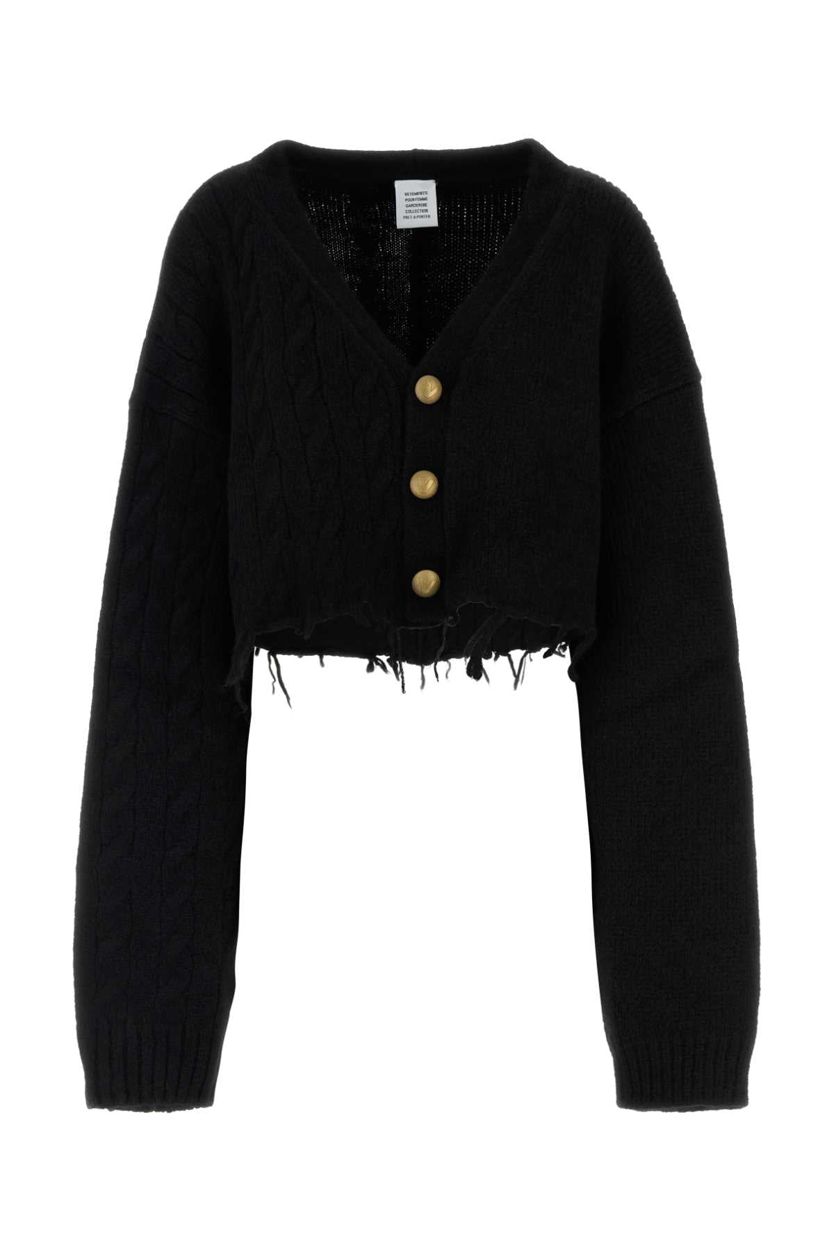 Vetements Women Black Alpaca Blend Cardigan VETEMENTS