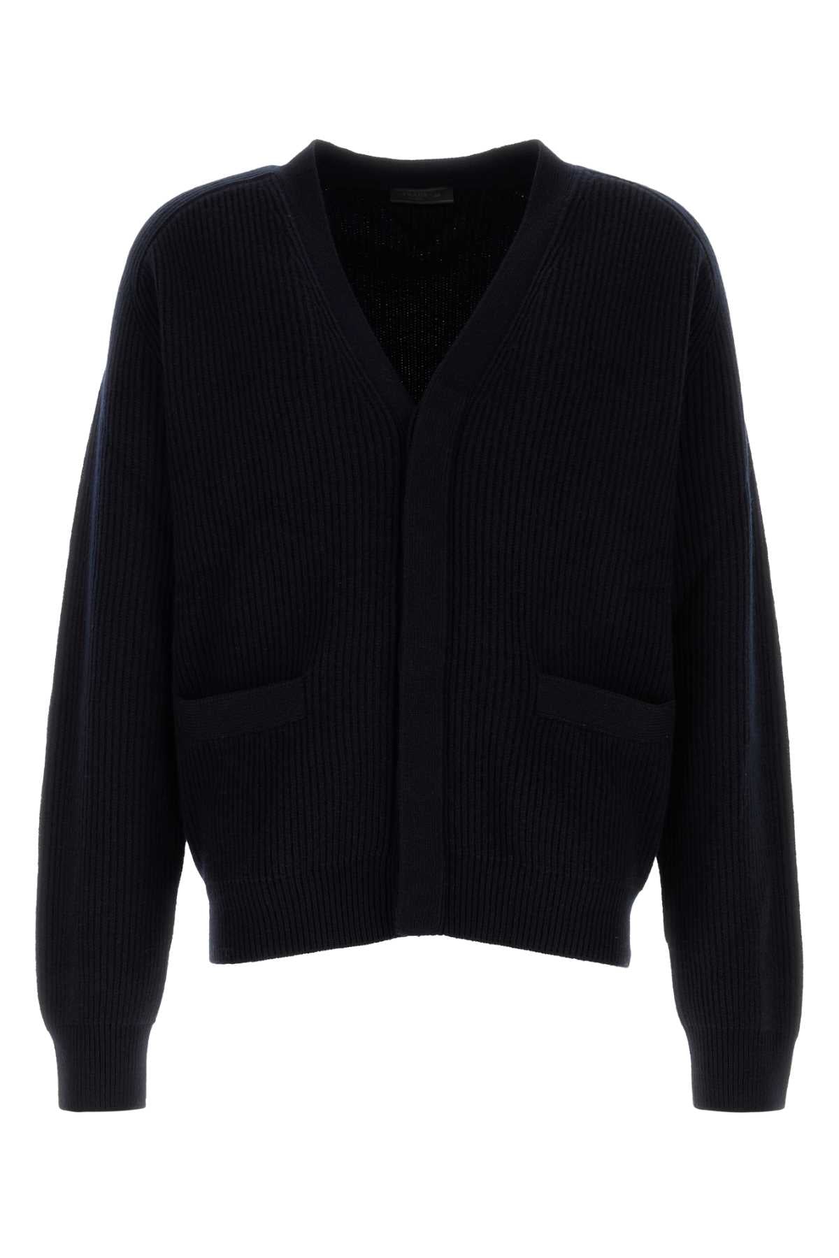 Prada Men Dark Blue Cashmere Cardigan PRADA