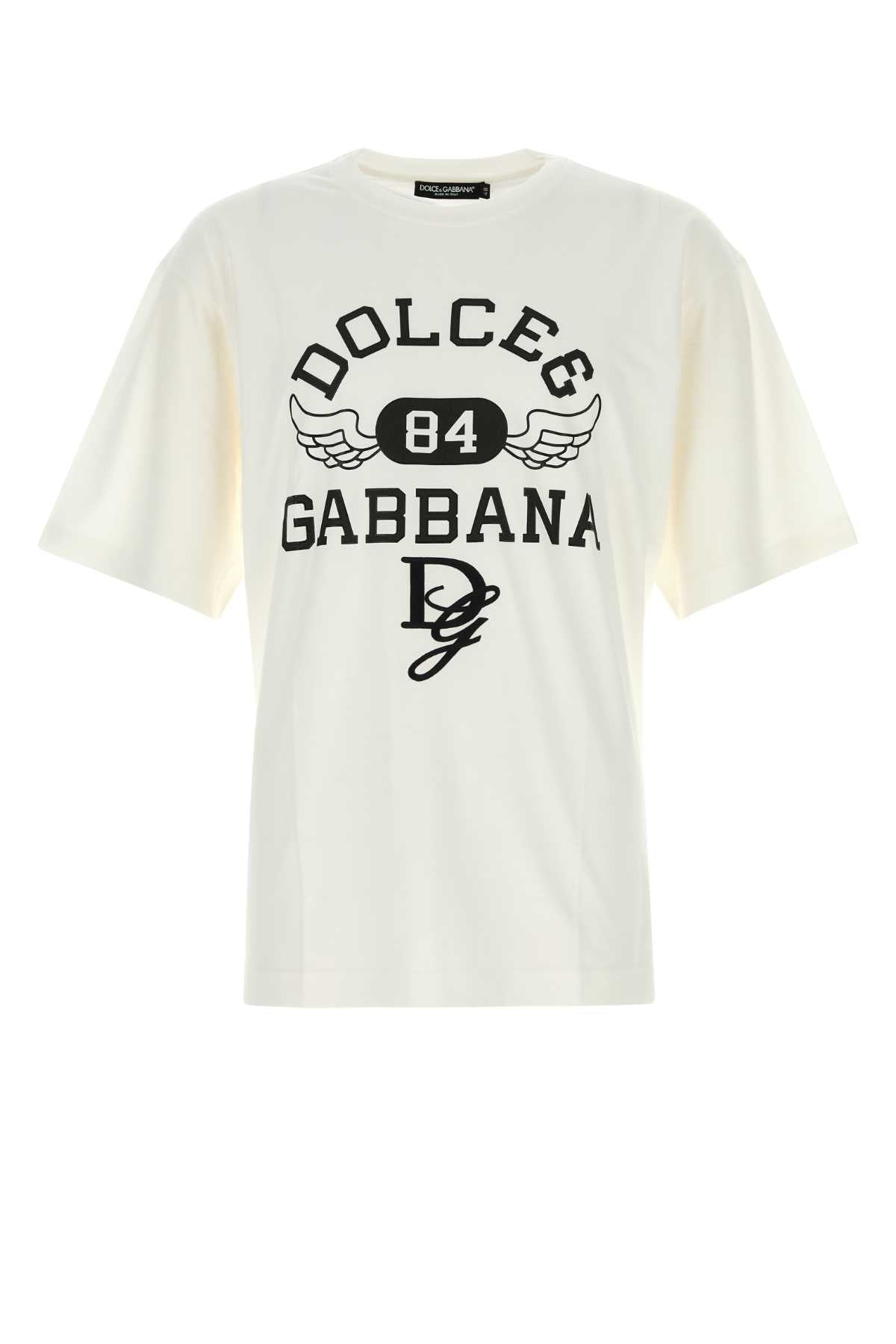 Dolce & Gabbana Men White Cotton T-Shirt DOLCE & GABBANA