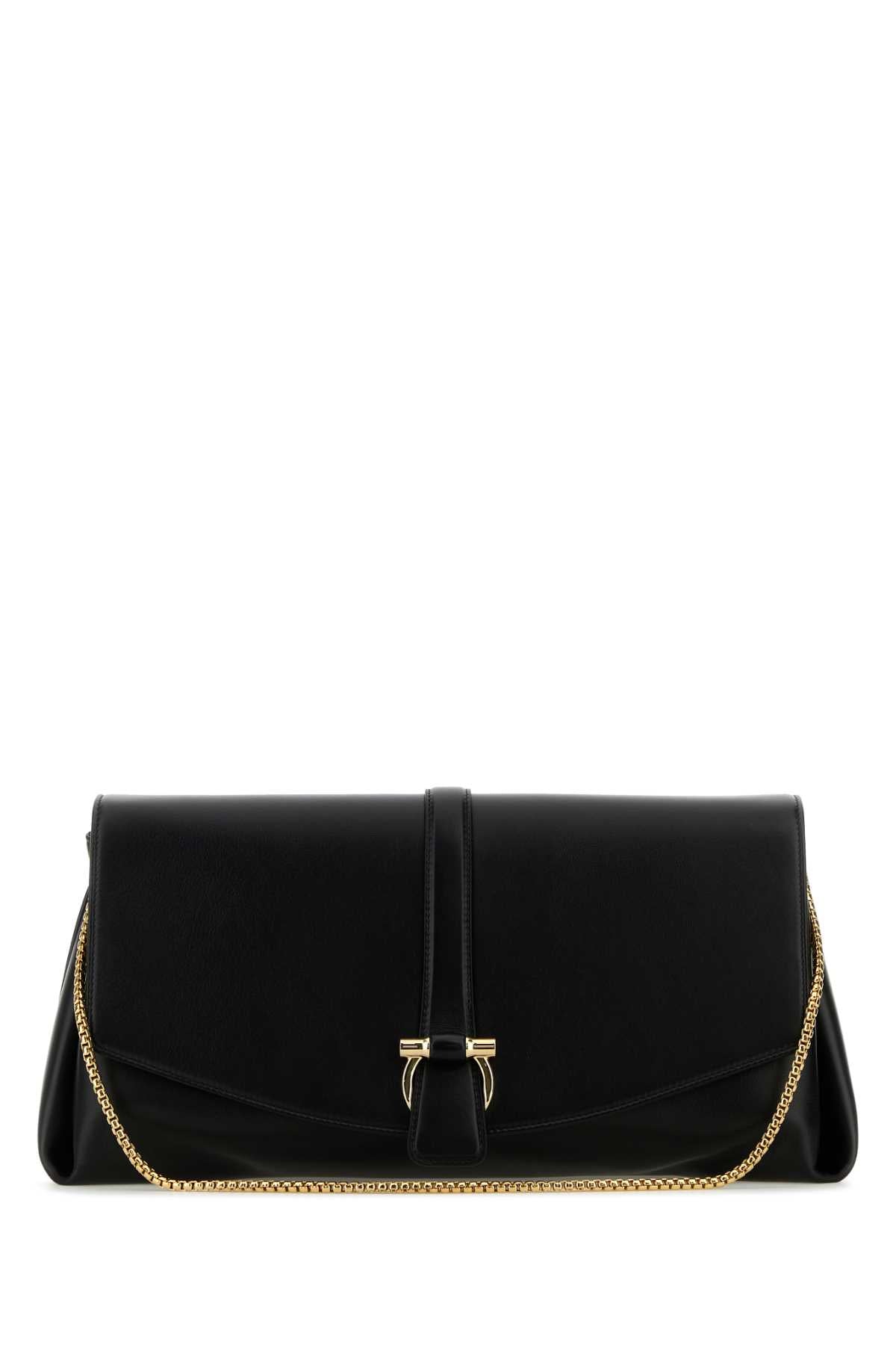 Salvatore Ferragamo Women Black Leather Large Crossbody Bag FERRAGAMO