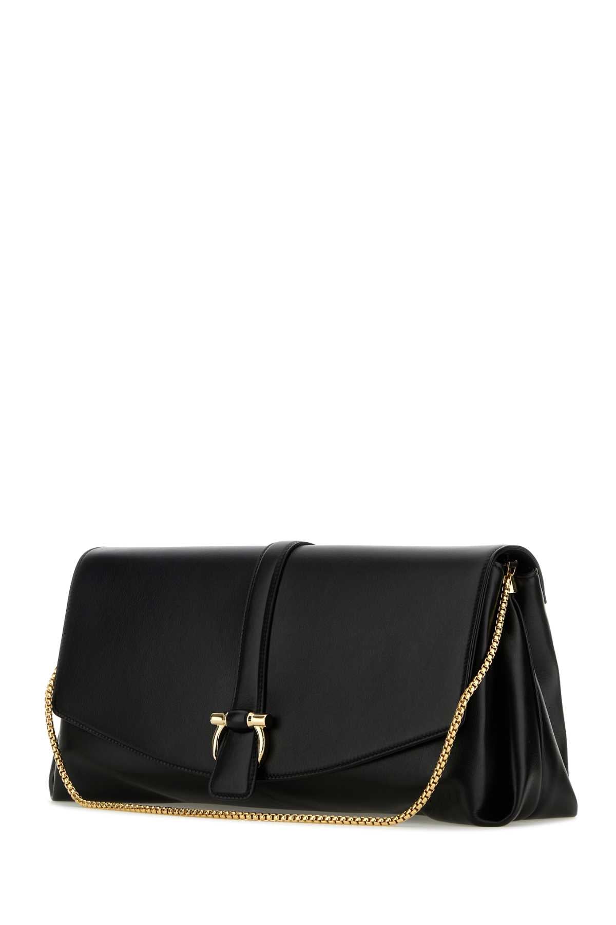 Salvatore Ferragamo Women Black Leather Large Crossbody Bag FERRAGAMO