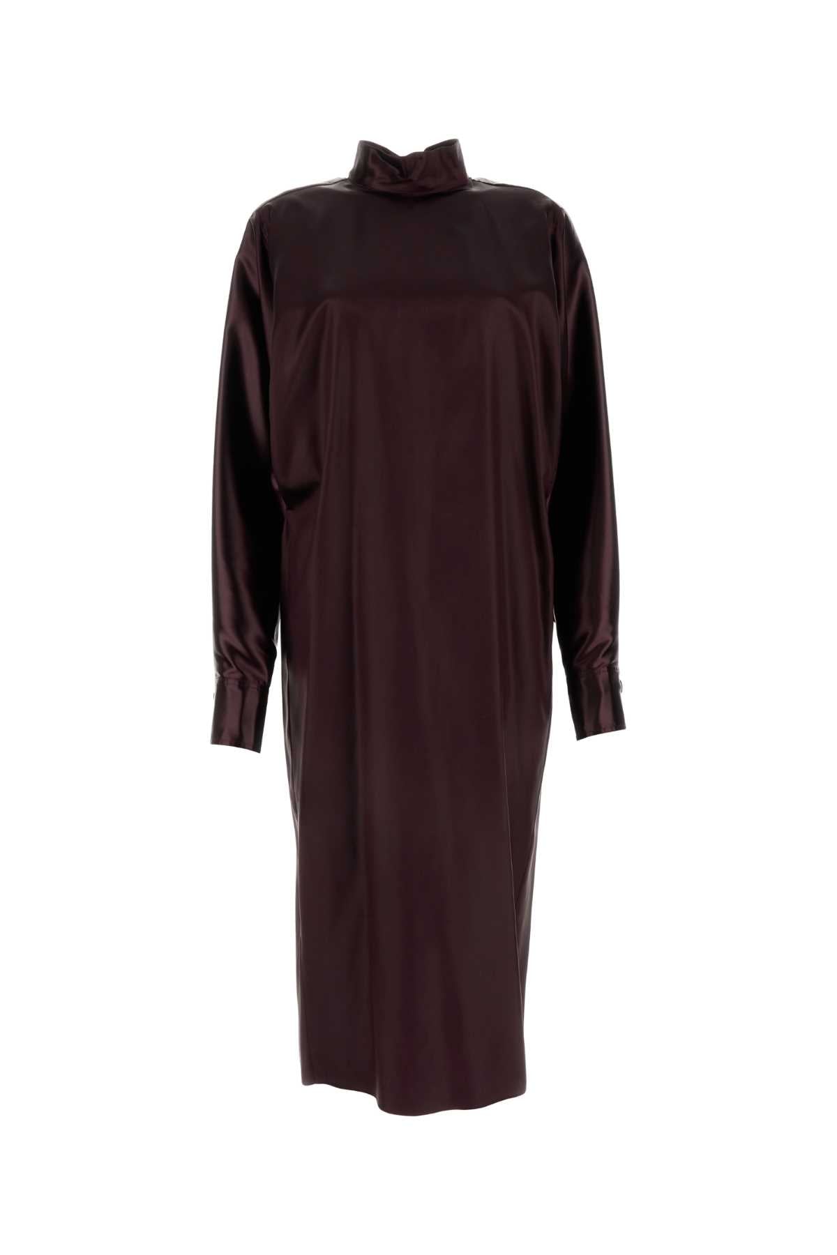 Salvatore Ferragamo Women Burgundy Satin Dress FERRAGAMO