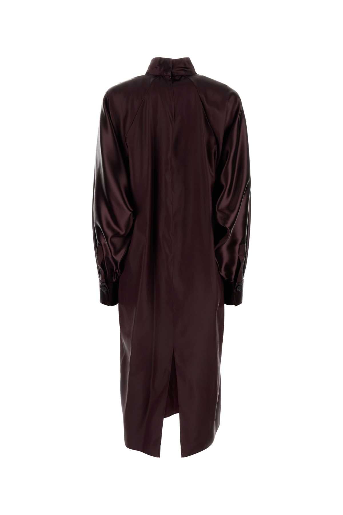 Salvatore Ferragamo Women Burgundy Satin Dress FERRAGAMO
