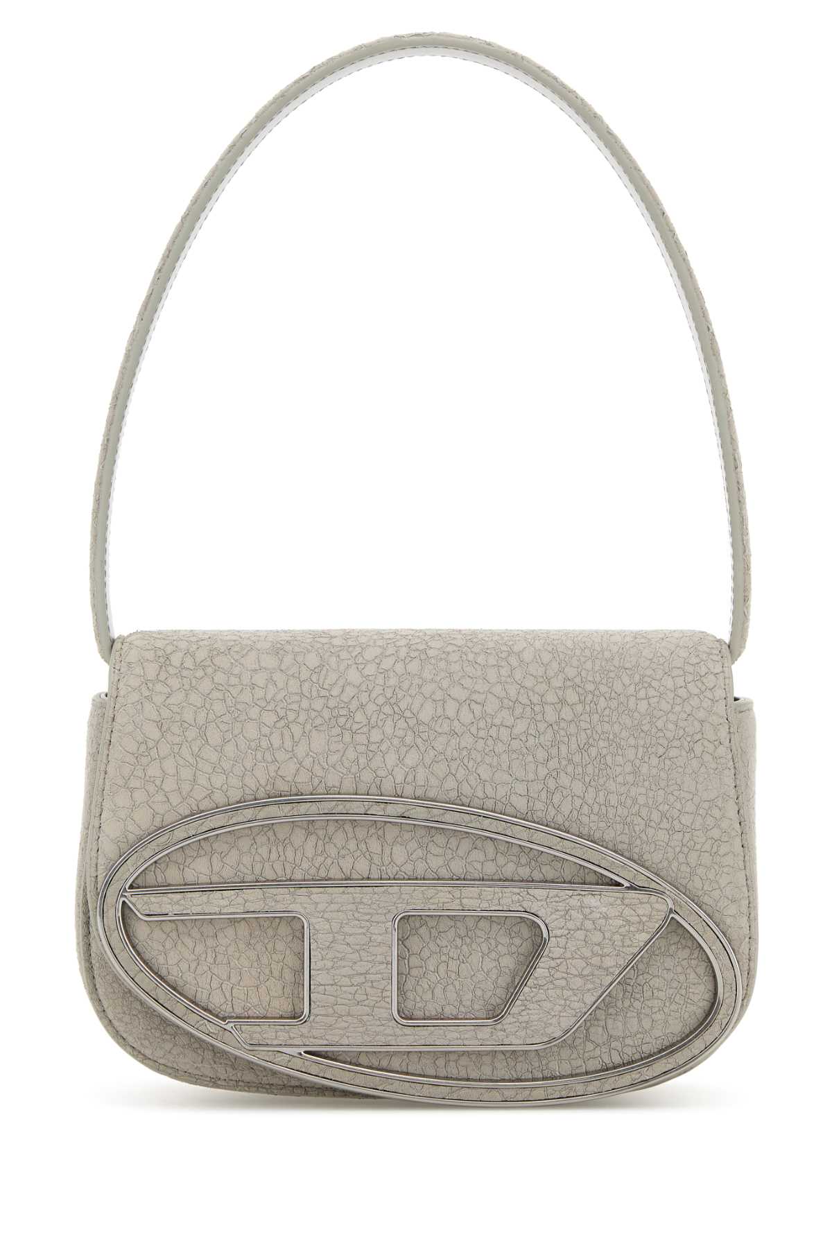 Diesel Women Light Grey Leather 1Dr Shoulder Bag DIESEL