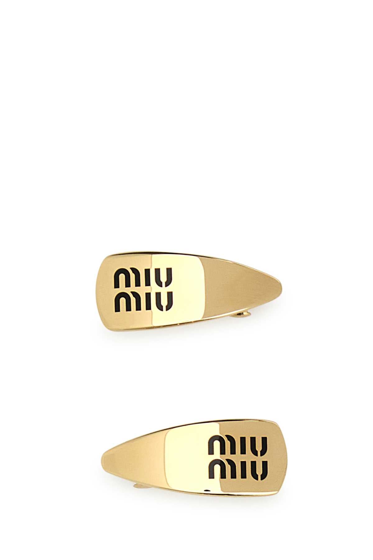 Miu Miu Women Gold Metal Hair Clip MIU MIU