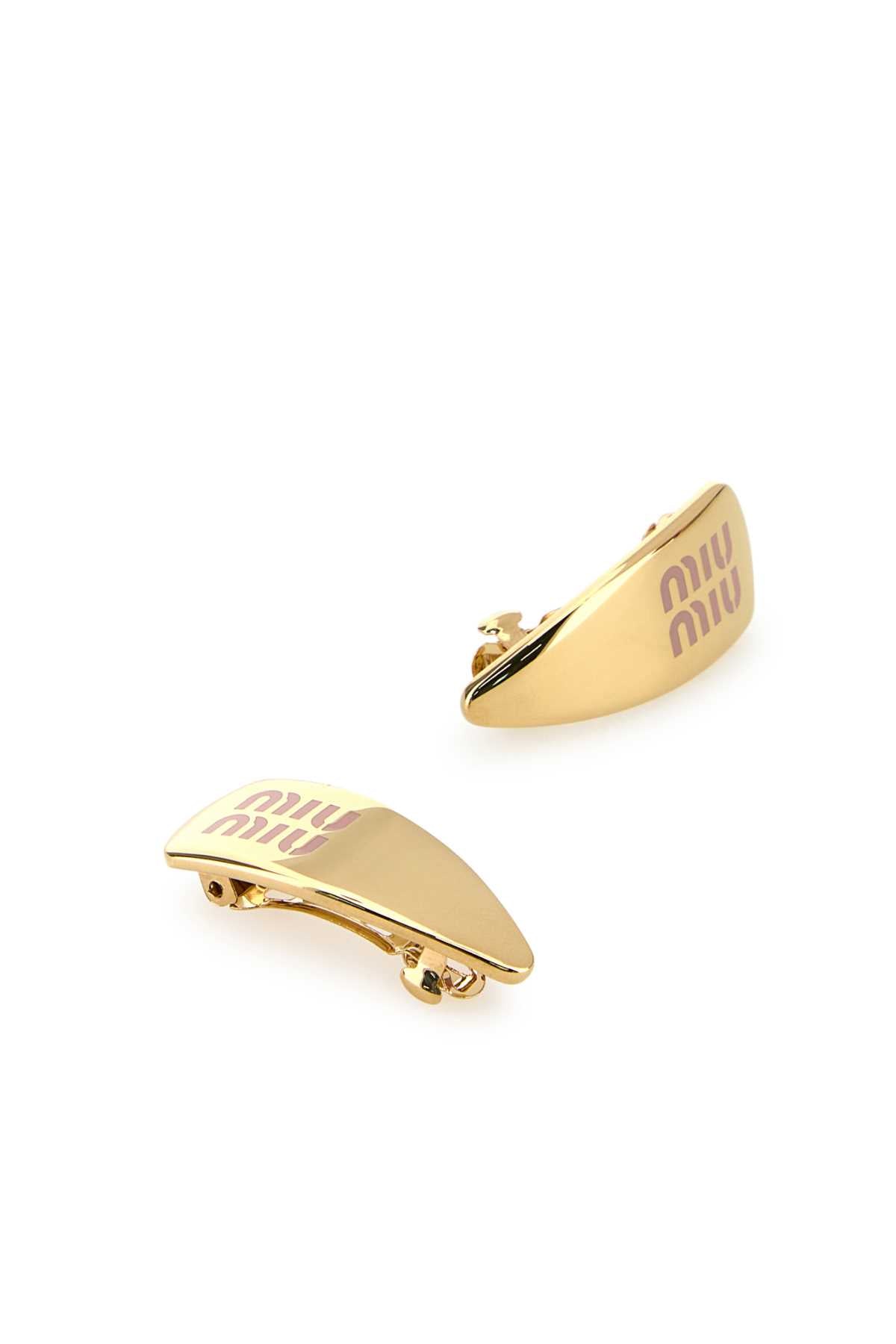 Miu Miu Women Gold Metal Hair Clip MIU MIU