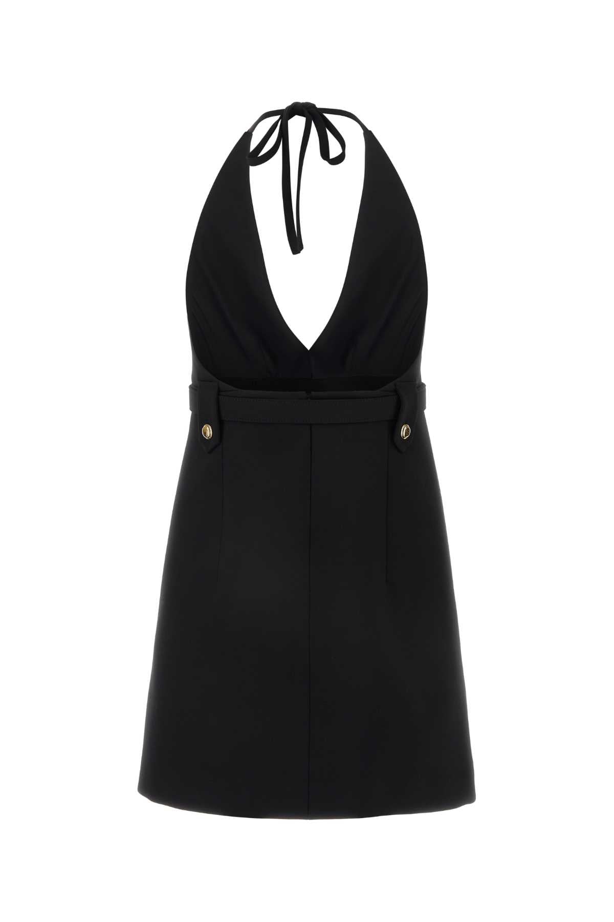 Miu Miu Women Black Stretch Wool Dress MIU MIU