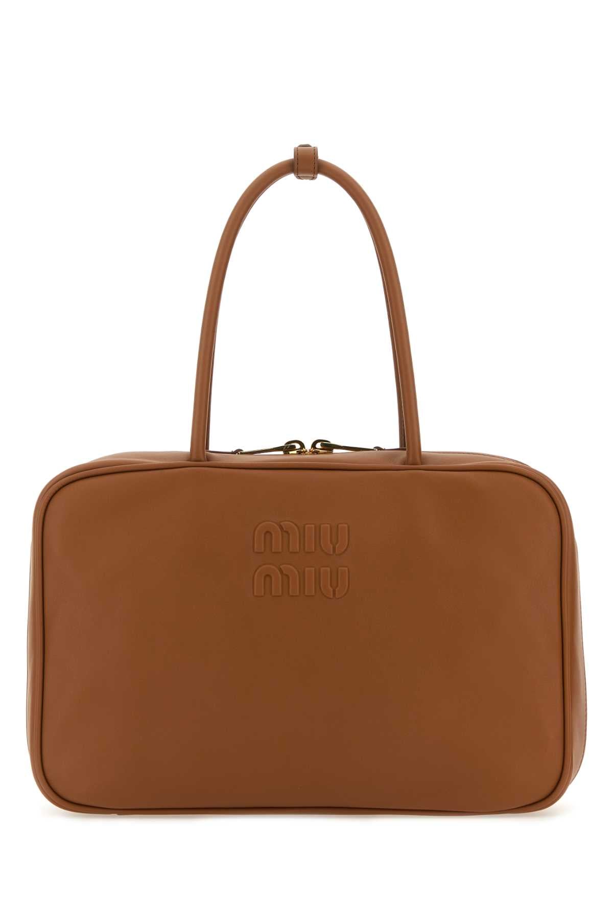 Miu Miu Women Caramel Leather Handbag MIU MIU