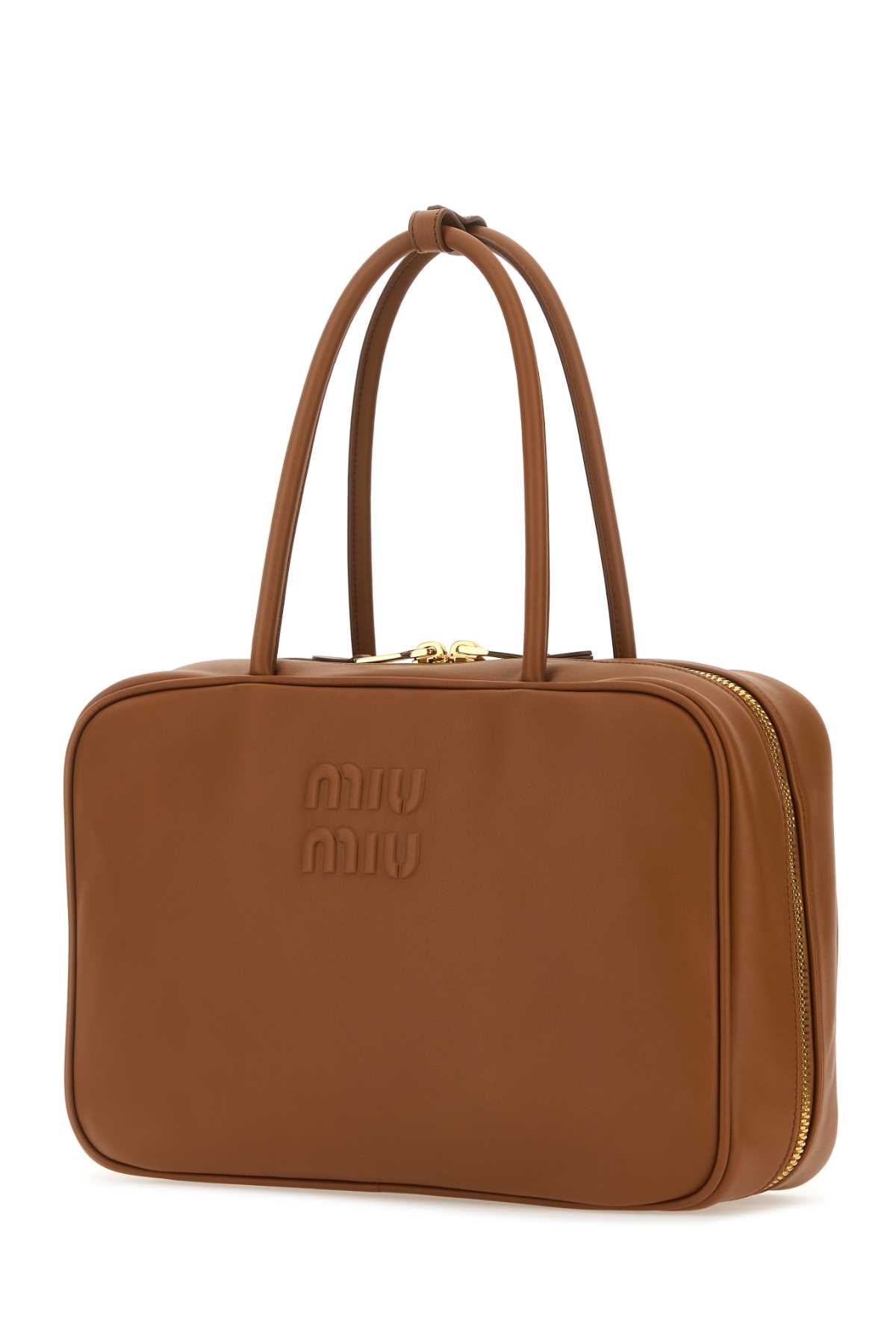 Miu Miu Women Caramel Leather Handbag MIU MIU