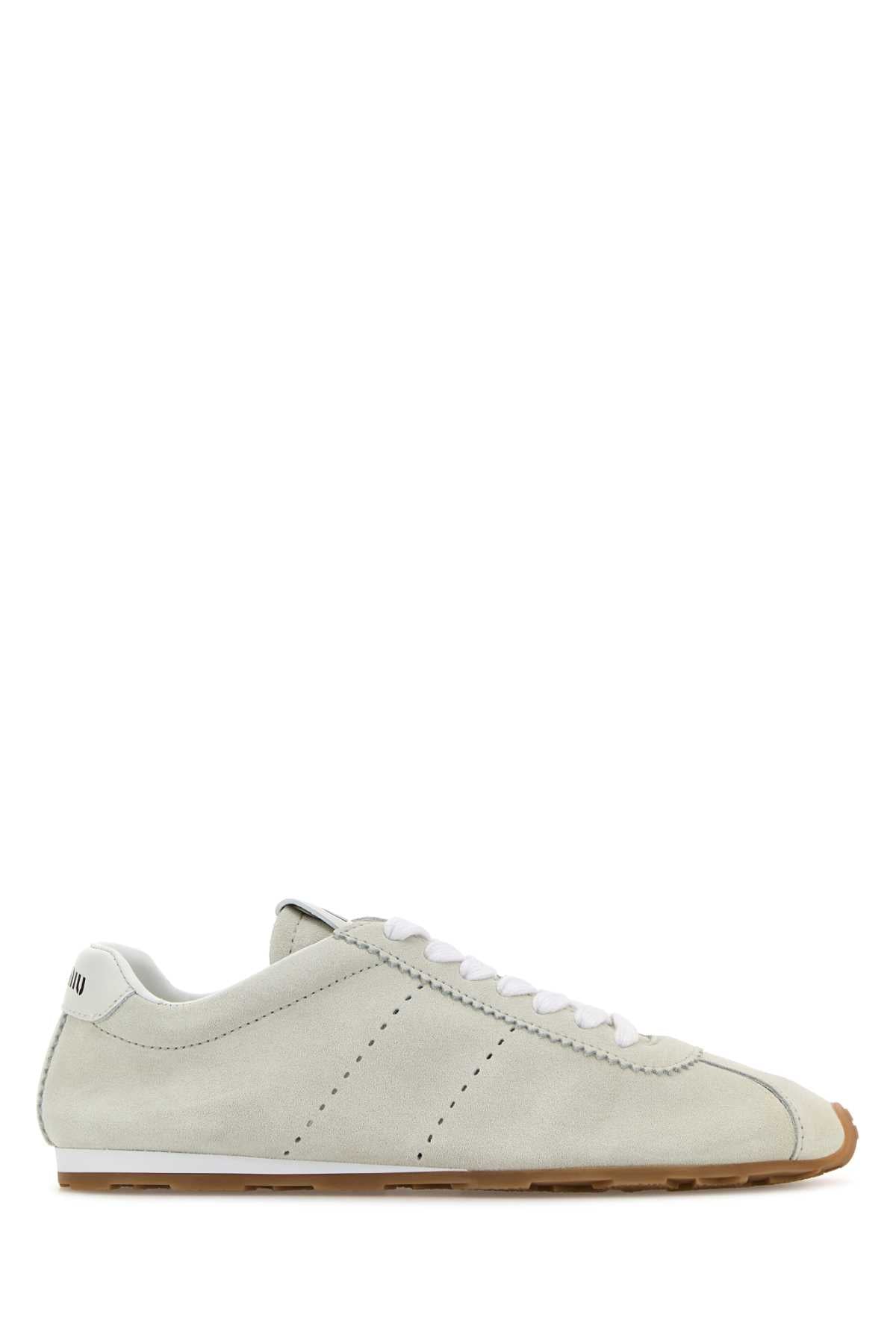 Miu Miu Women White Suede Plume Sneakers MIU MIU