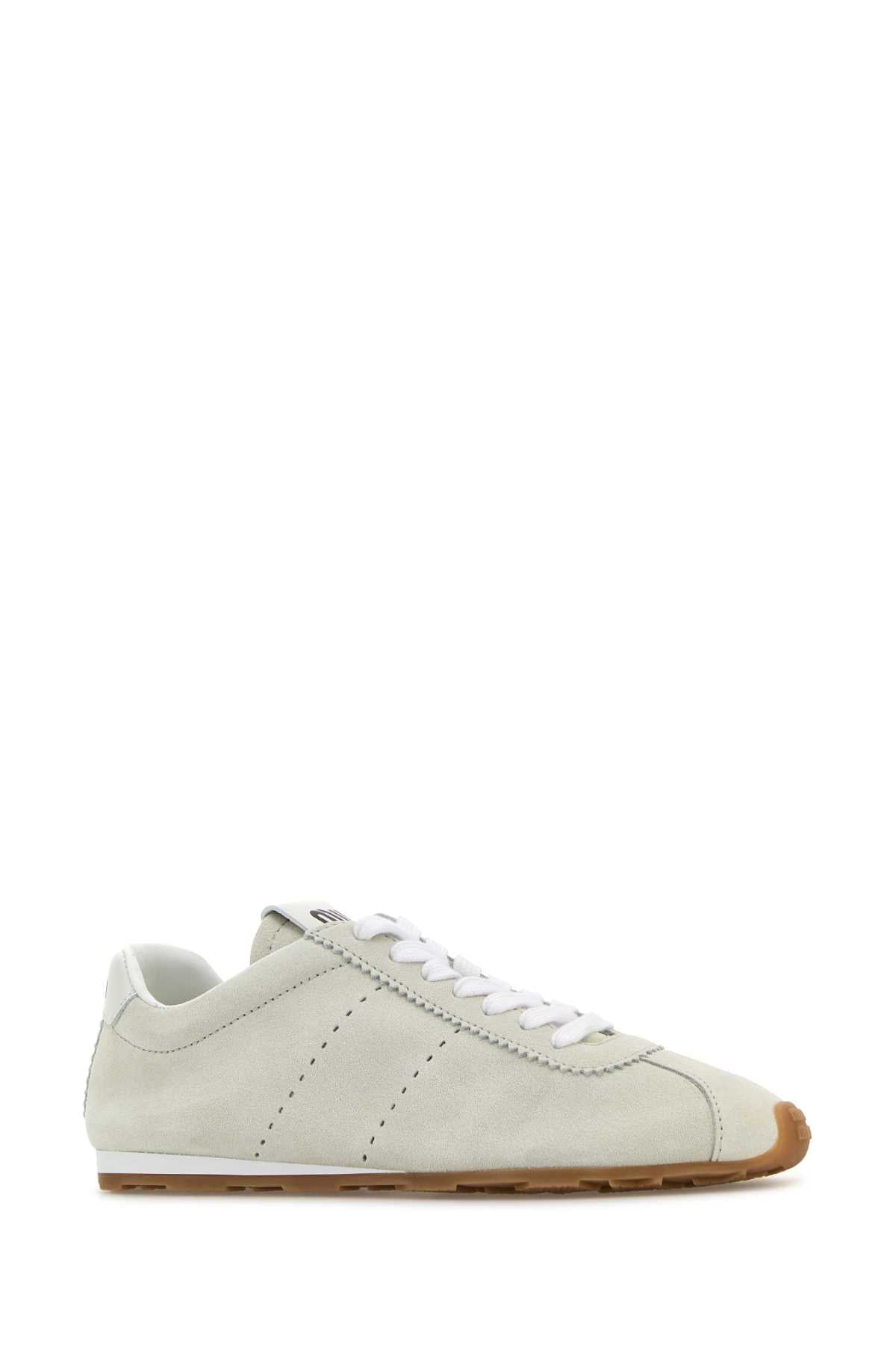 Miu Miu Women White Suede Plume Sneakers MIU MIU